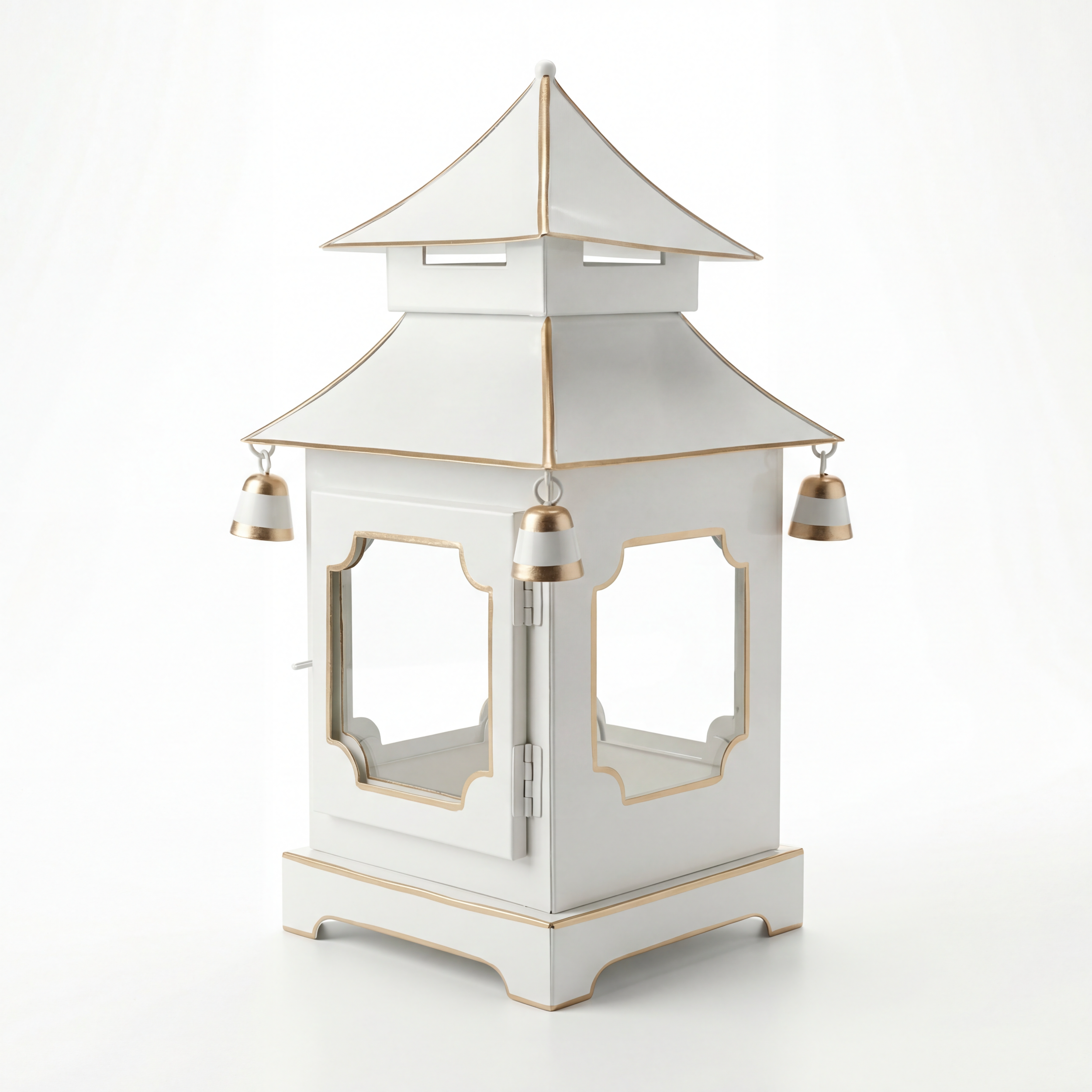 CHINOISERIE IVORY PAGODA LANTERN 13"