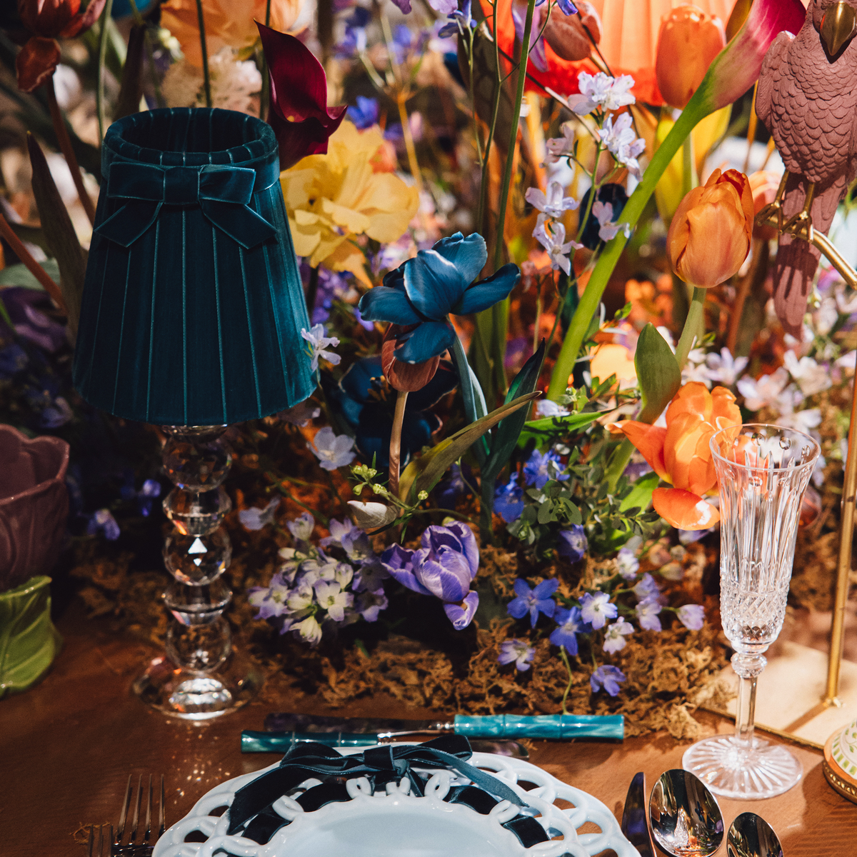 Blue Marble Flatware Set for 4