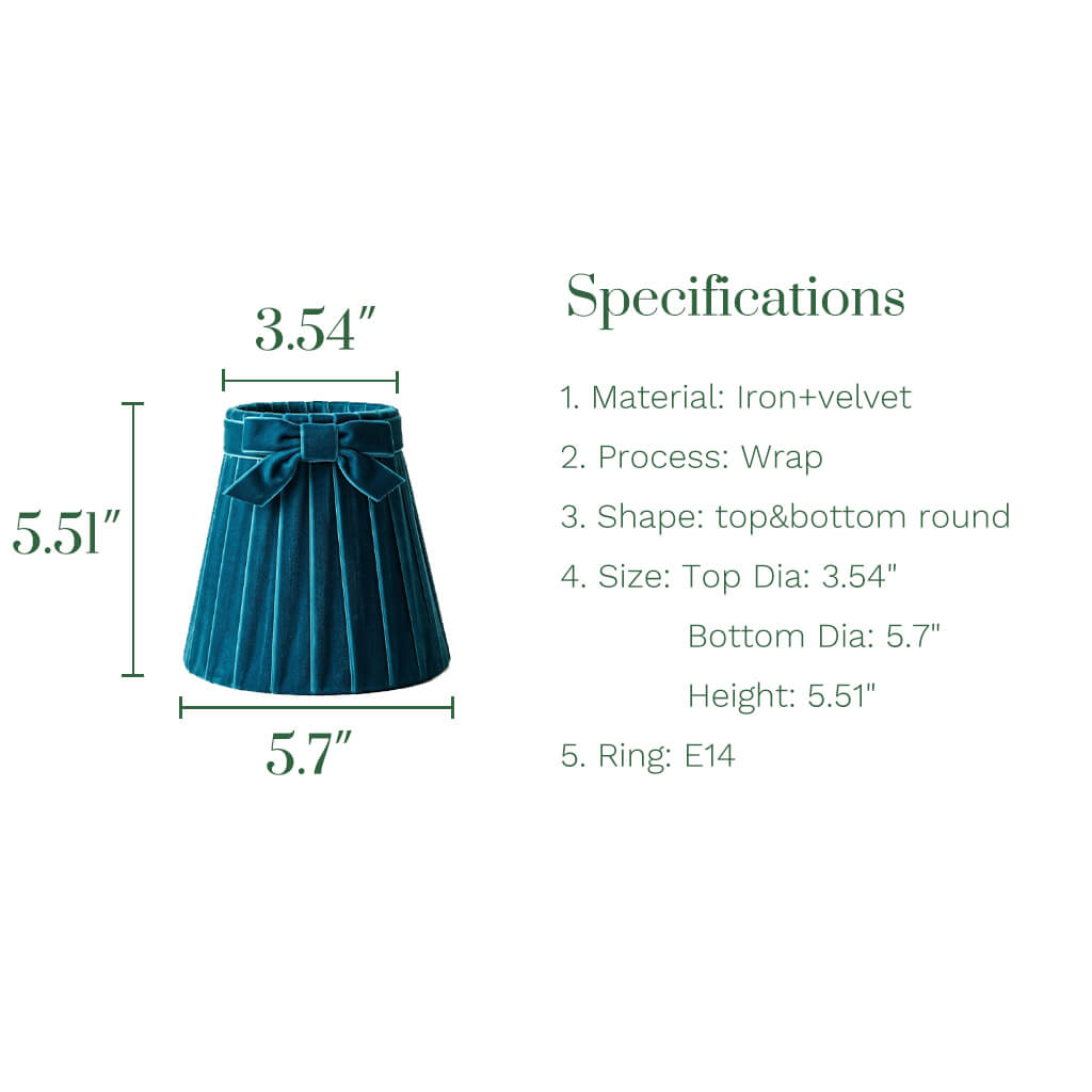 Teal Velvet 5.5"Lampshade