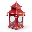 CHINOISERIE Red Pagoda Lantern 13"