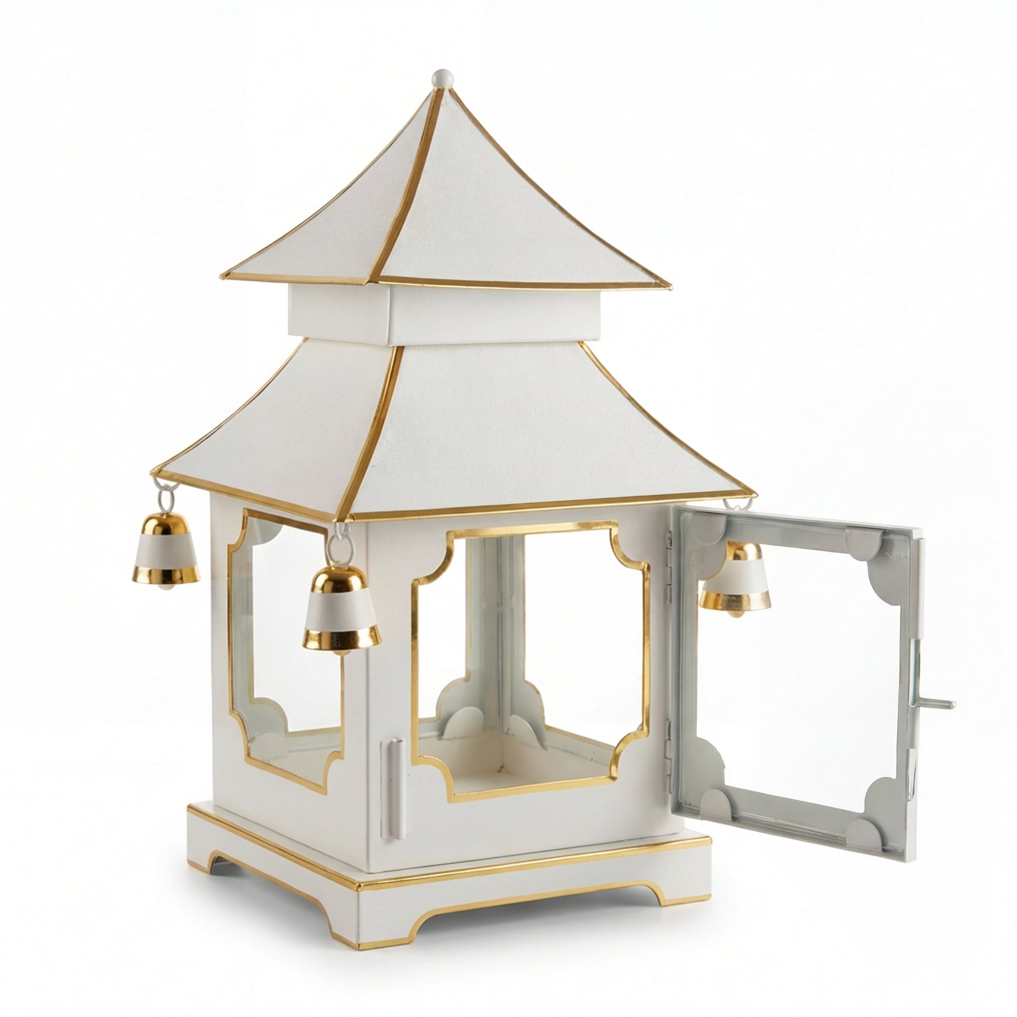 CHINOISERIE IVORY PAGODA LANTERN 11.5"