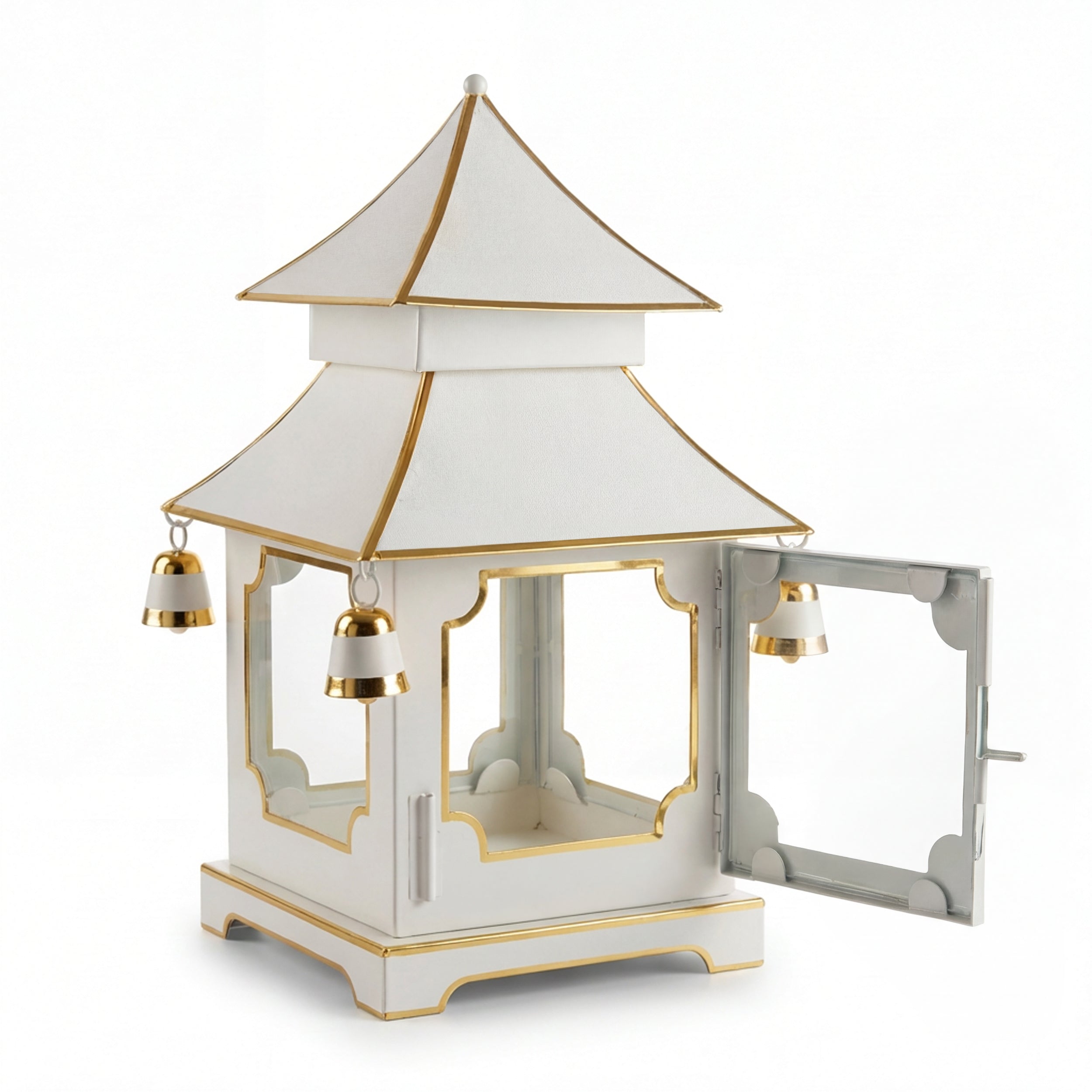 CHINOISERIE IVORY PAGODA LANTERN 11.5"
