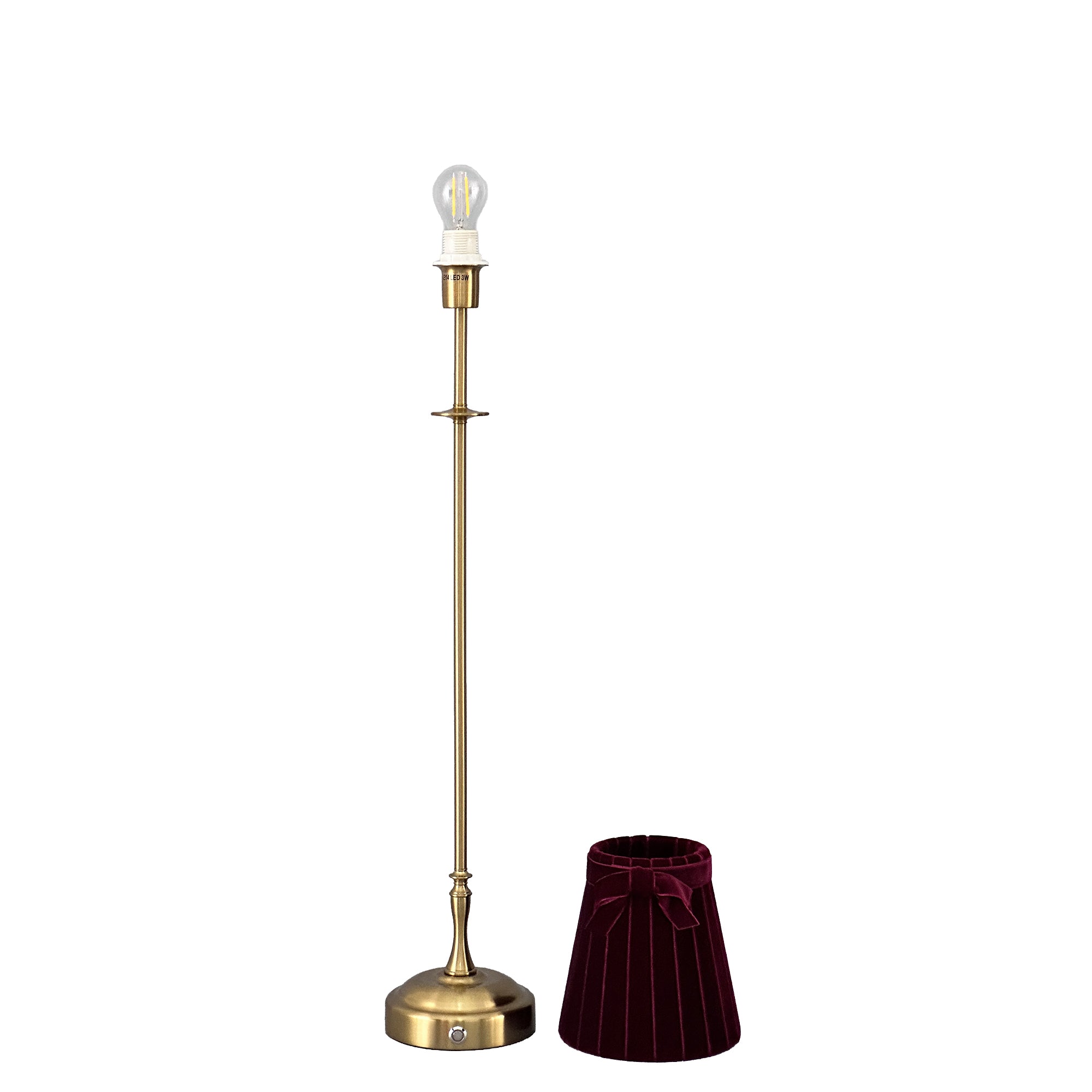METALL Rechargeable Lamp With 5.5" Vampire Velvet Lampshade