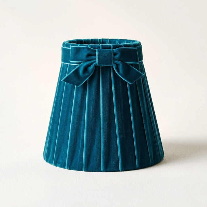 Jewel-tone teal velvet lampshade, 5.5 inch