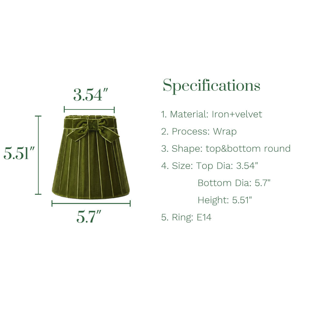 Olive Green Velvet 5.5" Lampshade