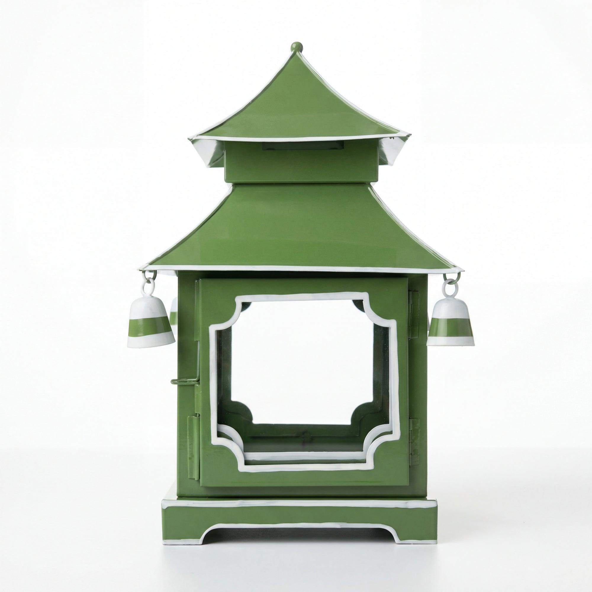CHINOISERIE GREEN PAGODA LANTERN 11.5”