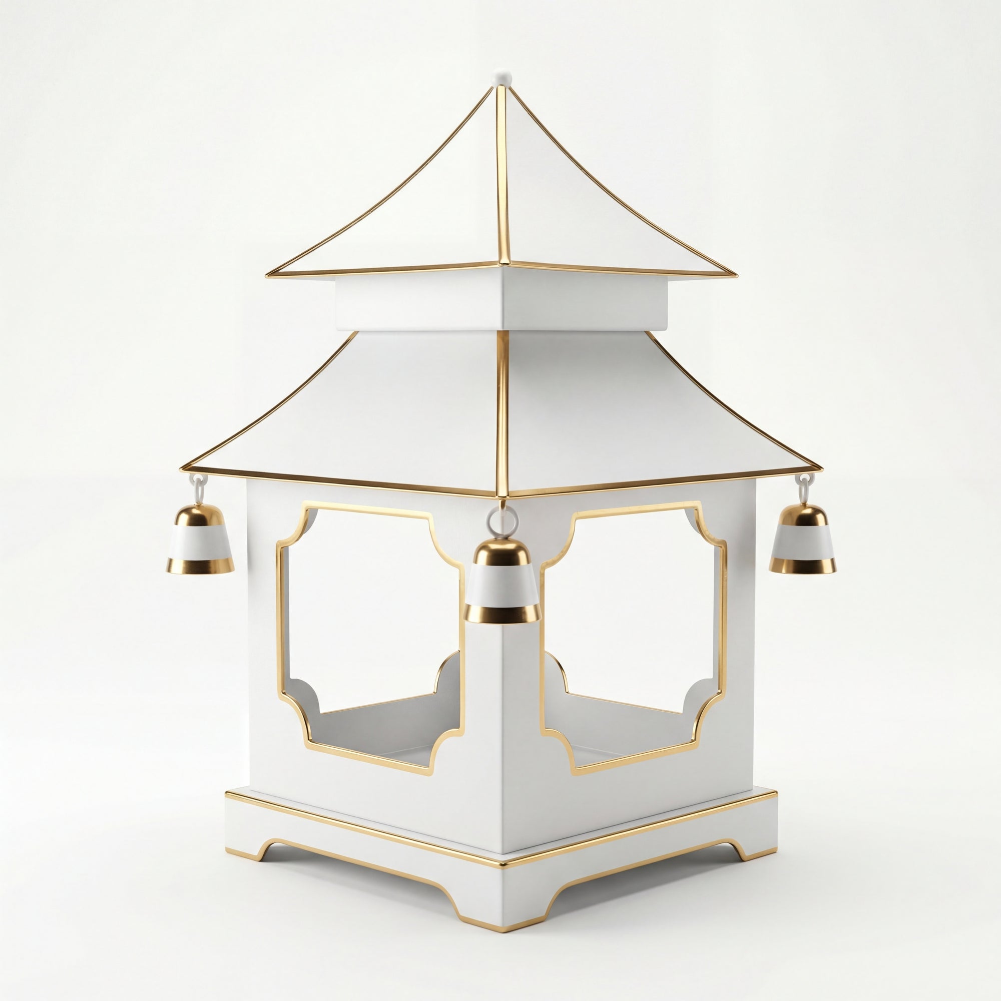 CHINOISERIE IVORY PAGODA LANTERN 11.5"