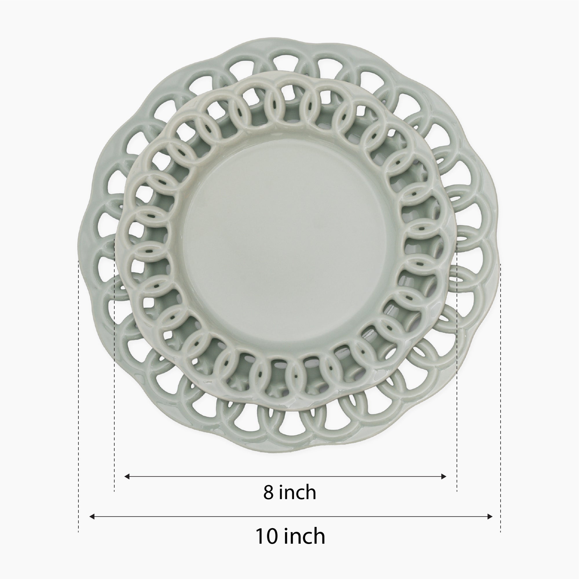 Sage Green Dinner and Salad Plates Set