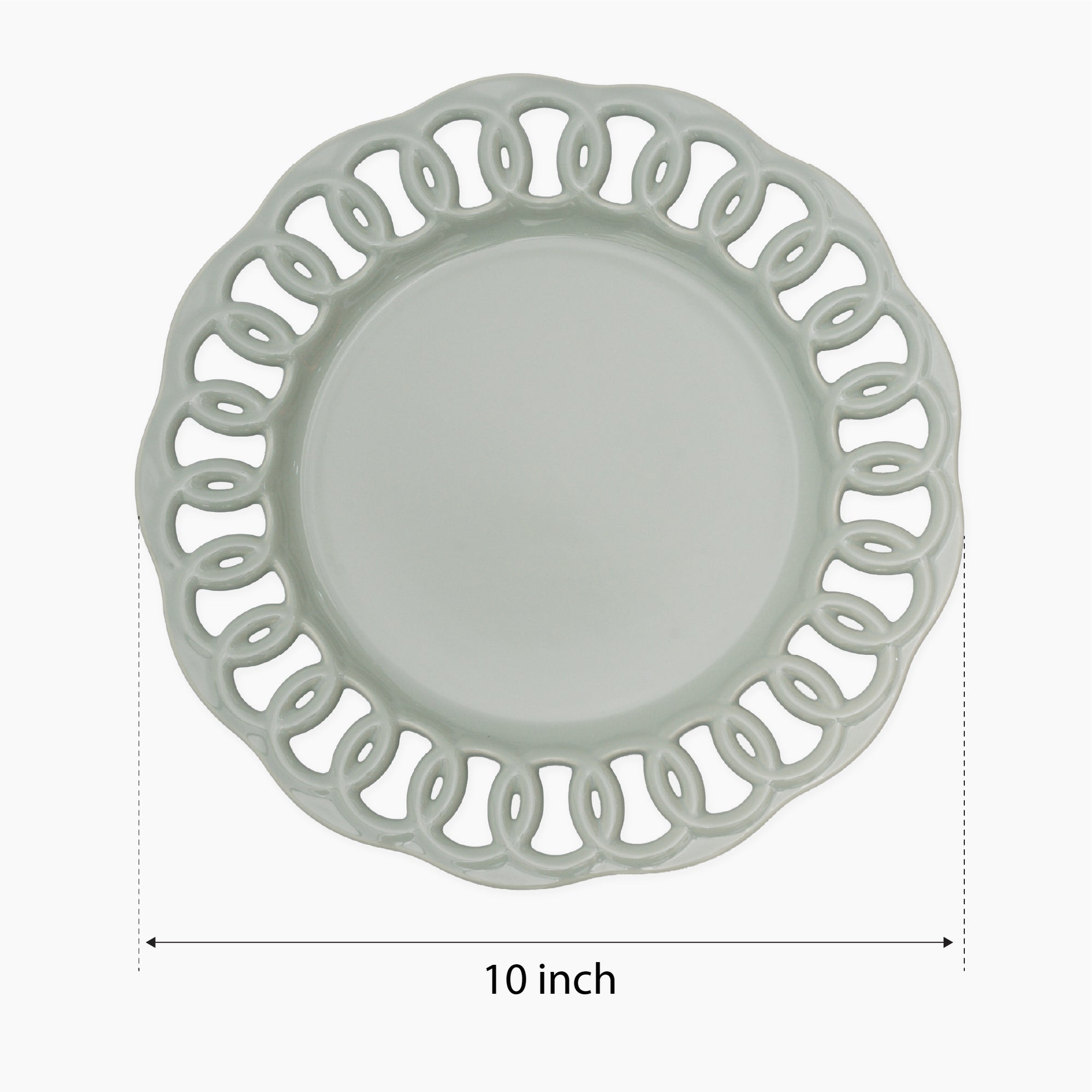 Sage Green Ceramic Dinner Plate Set for 1