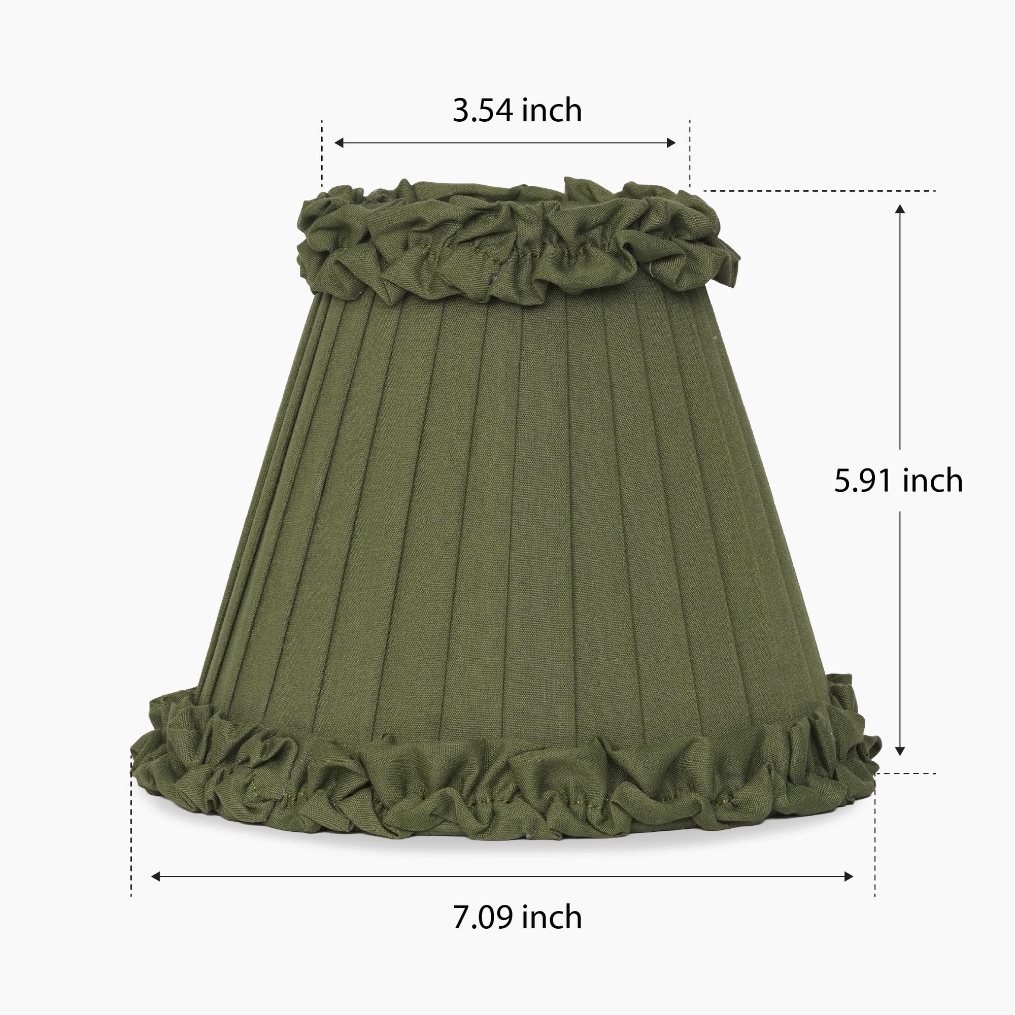 Olive Green Frilled Fabric Lampshade