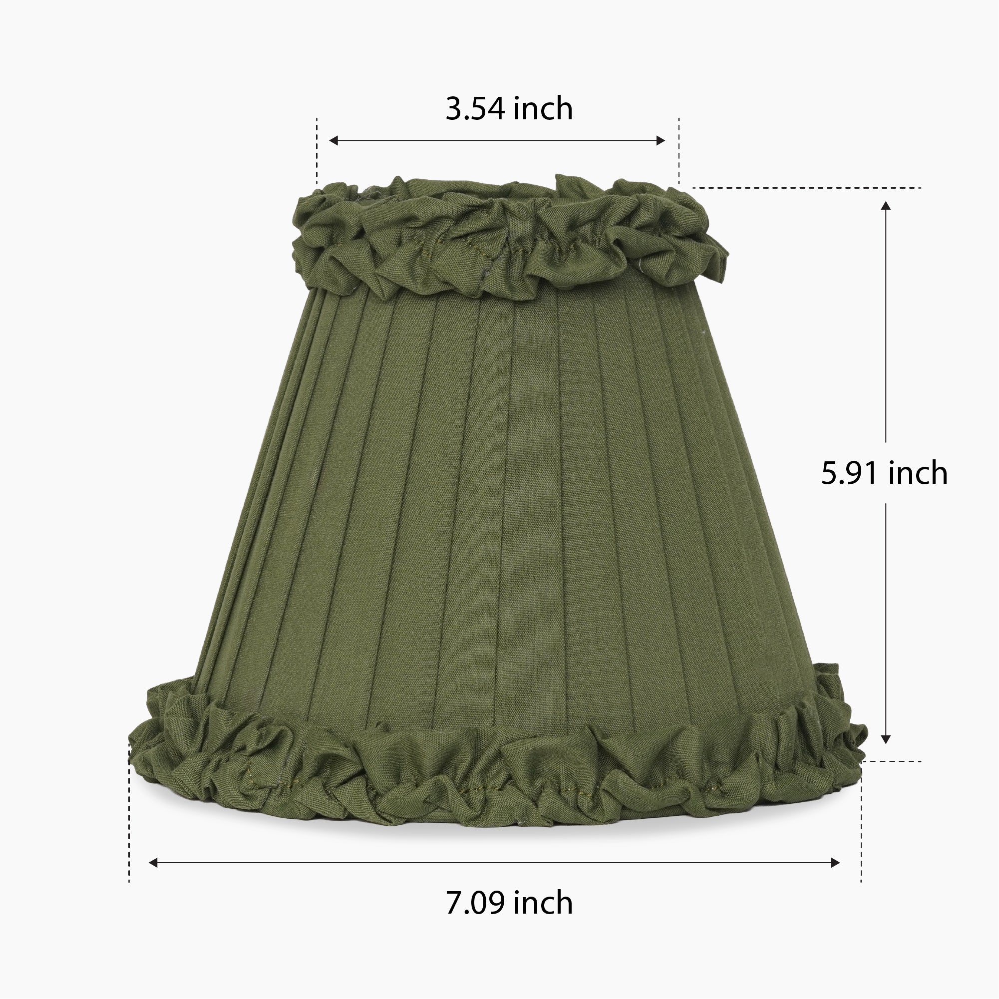Olive Green Frilled Fabric Lampshade