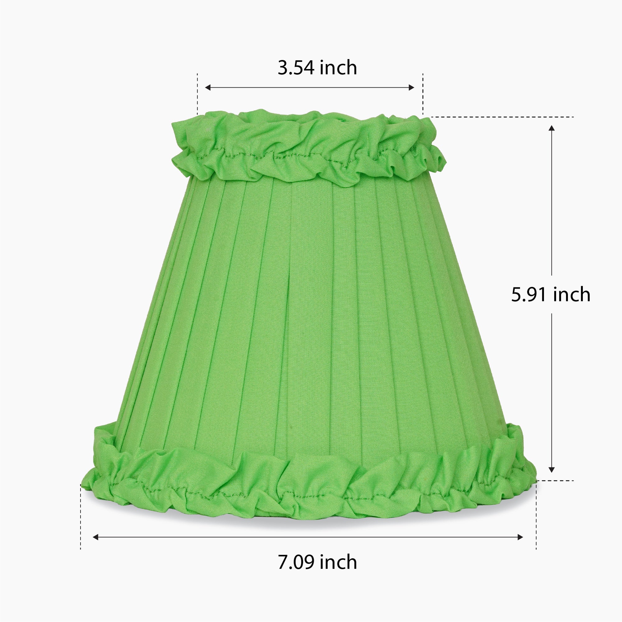 Lime Green Frilled Fabric Lampshade