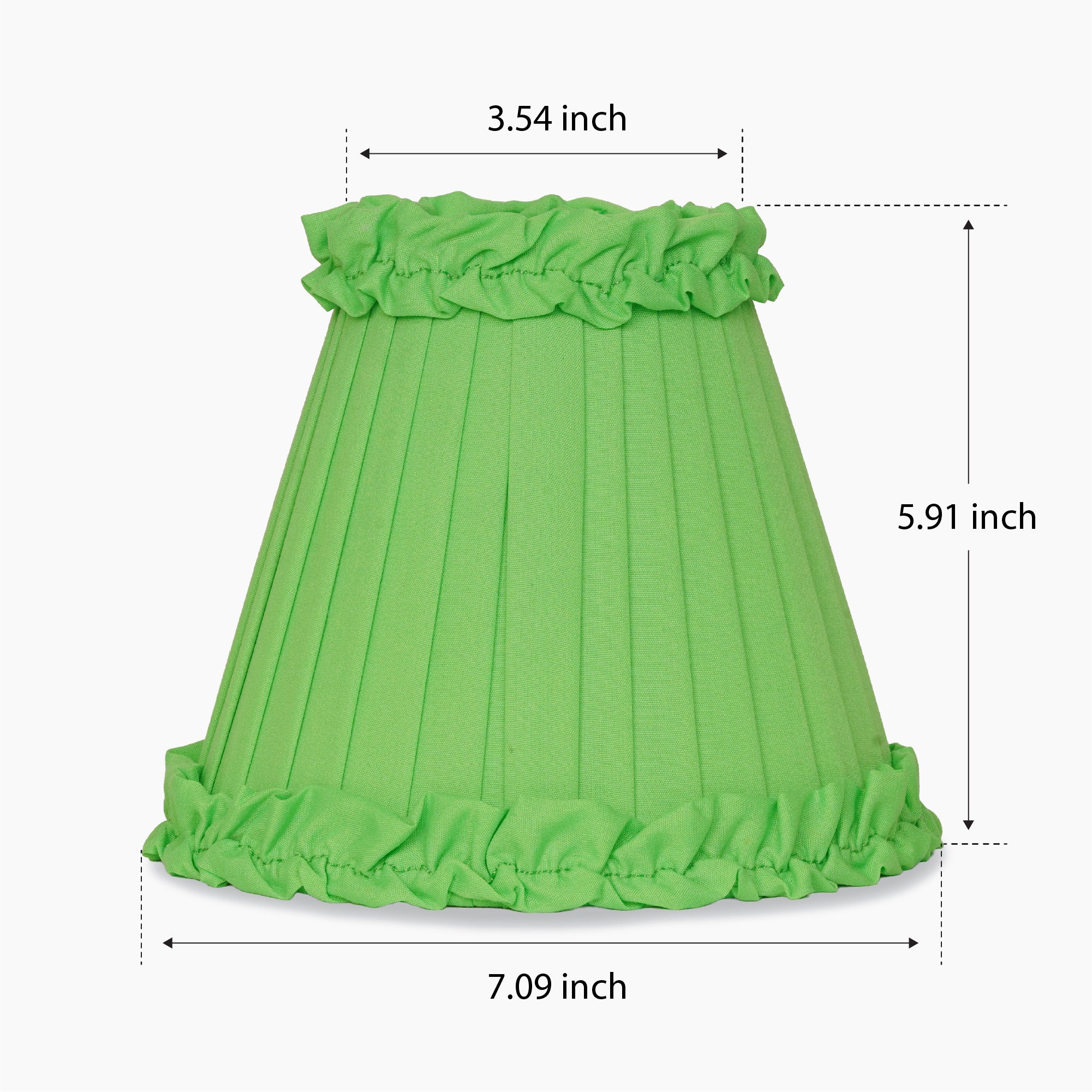 Lime Green Frilled Fabric Lampshade