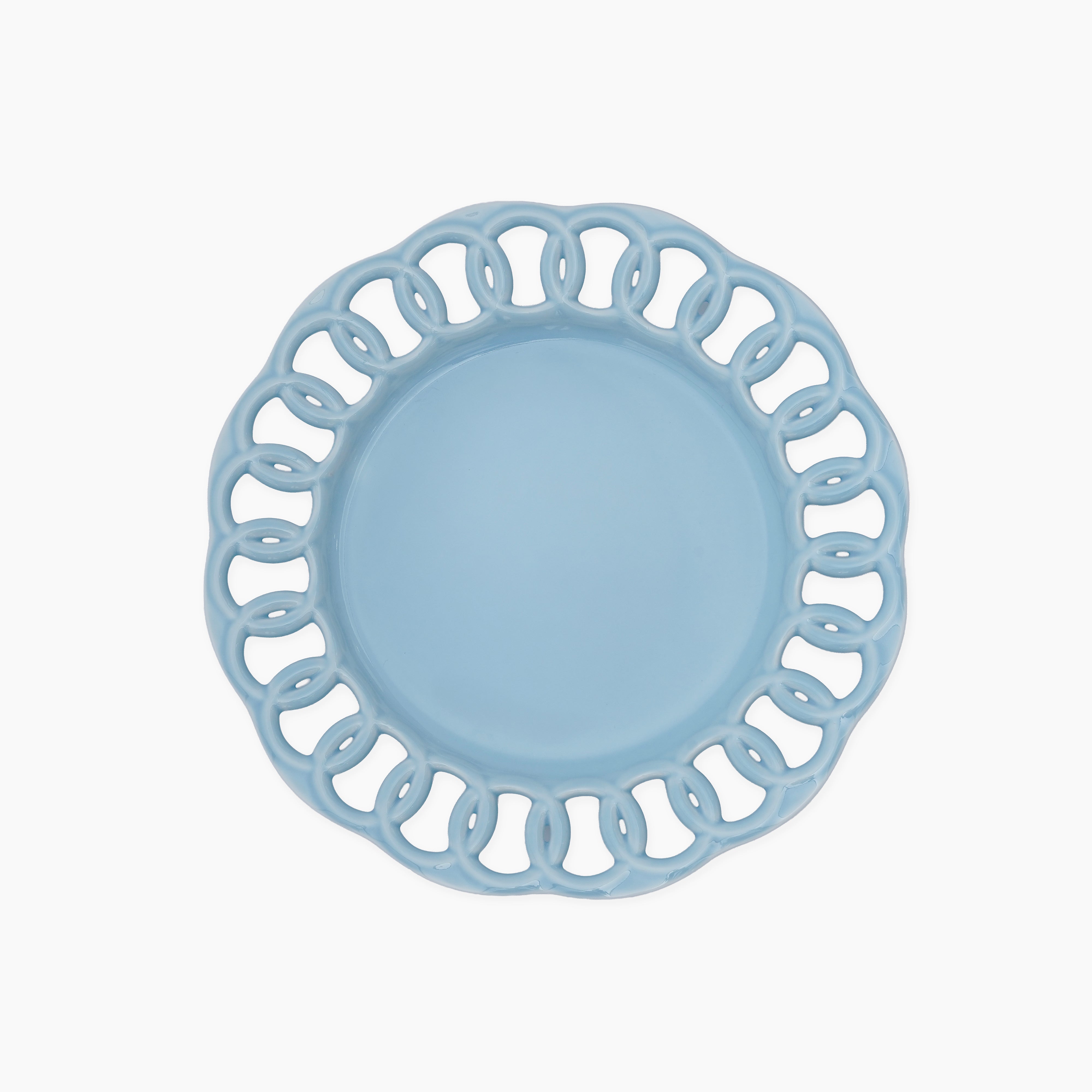 Baby Blue Ceramic Salad Plate Set for 1