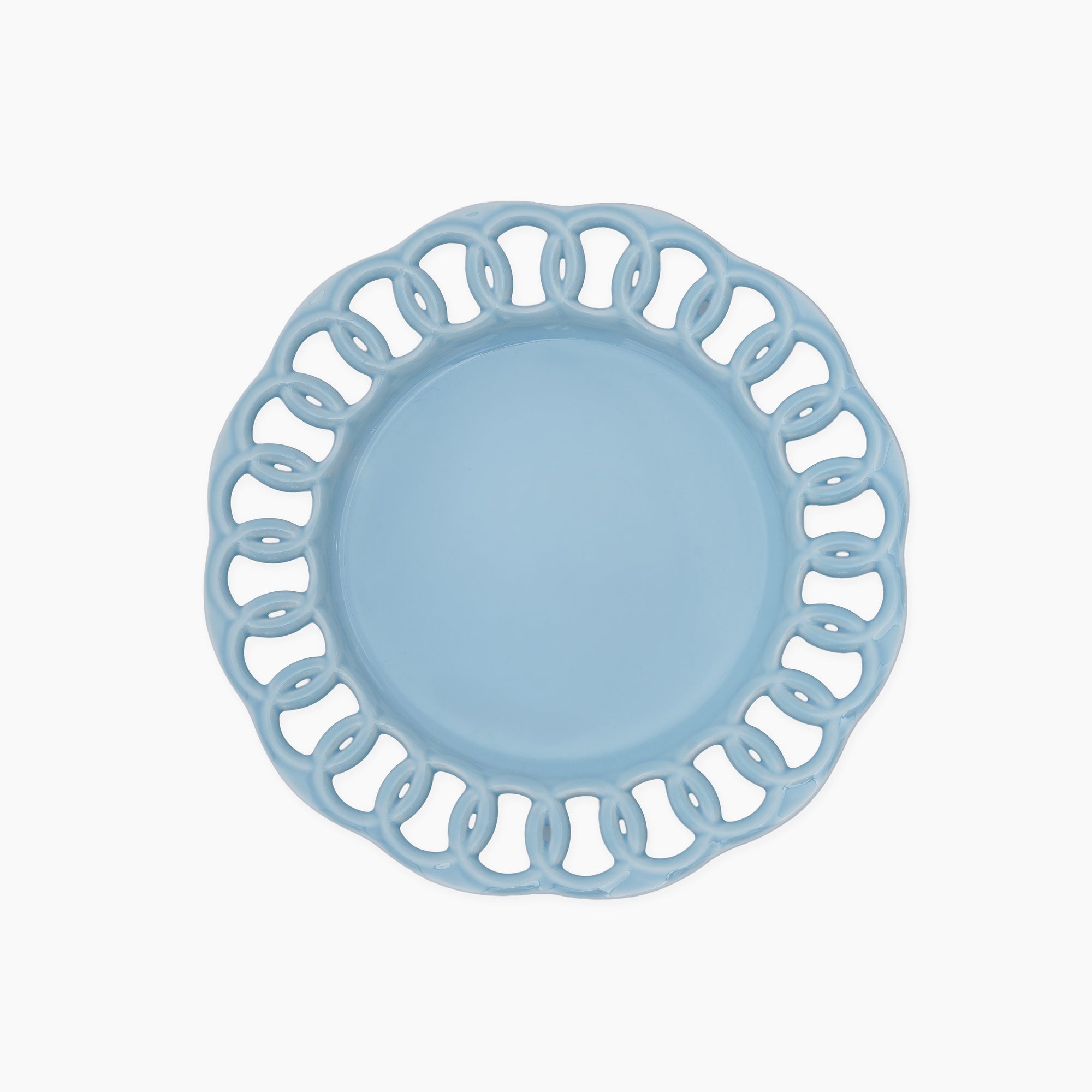 Baby Blue Ceramic Salad Plate Set for 1