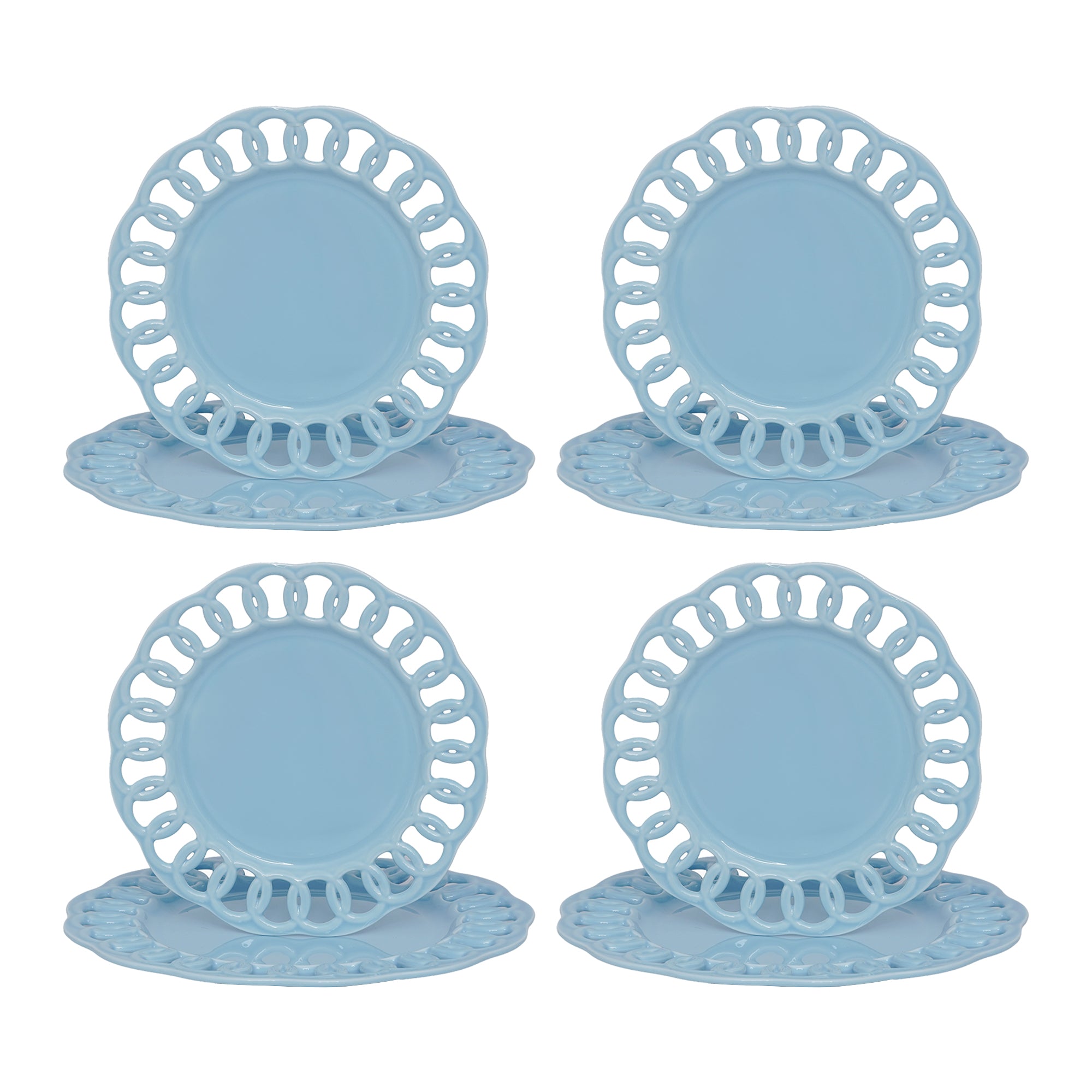 BABY BLUE DINNER AND SALAD PLATES SET