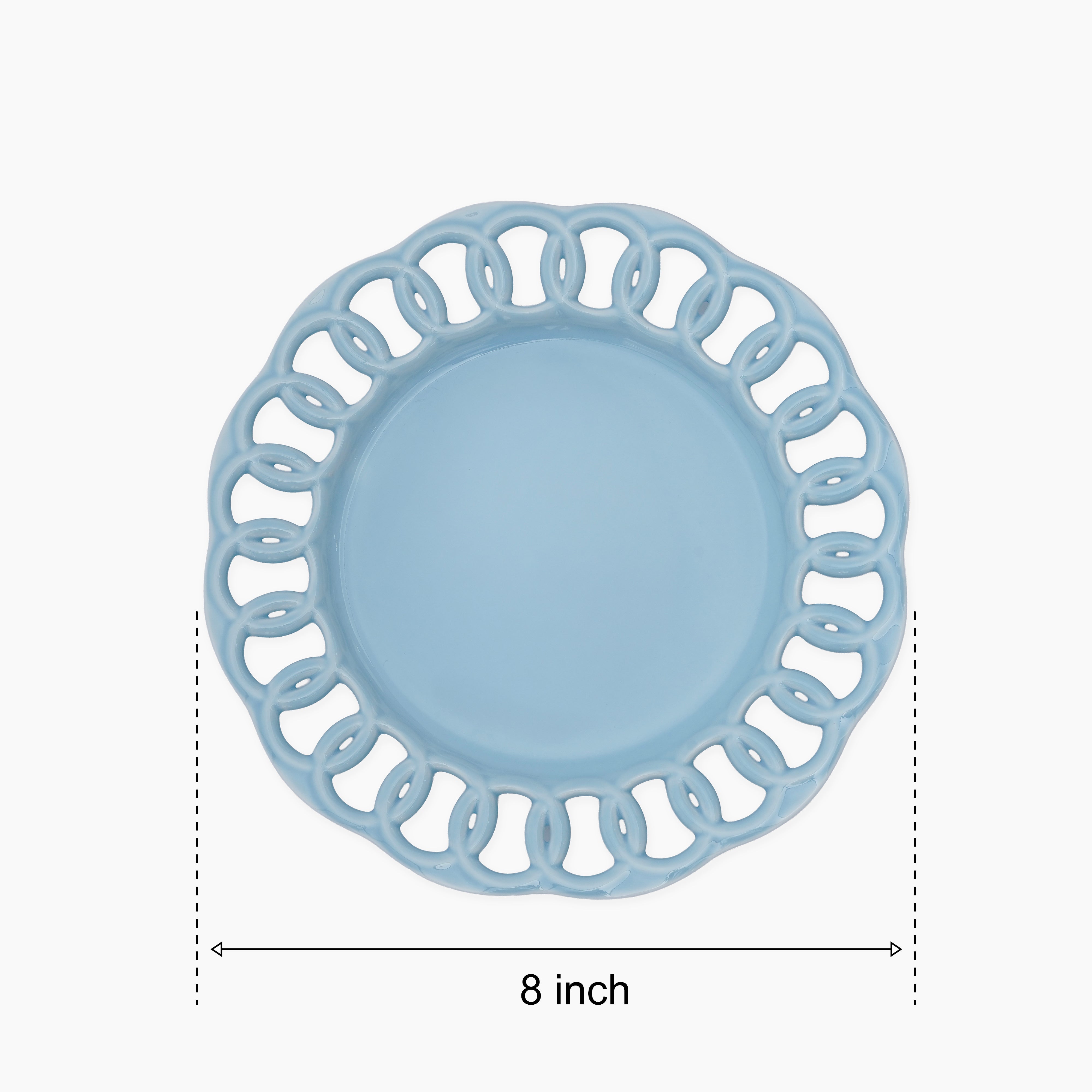 Baby Blue Ceramic Salad Plate Set for 1