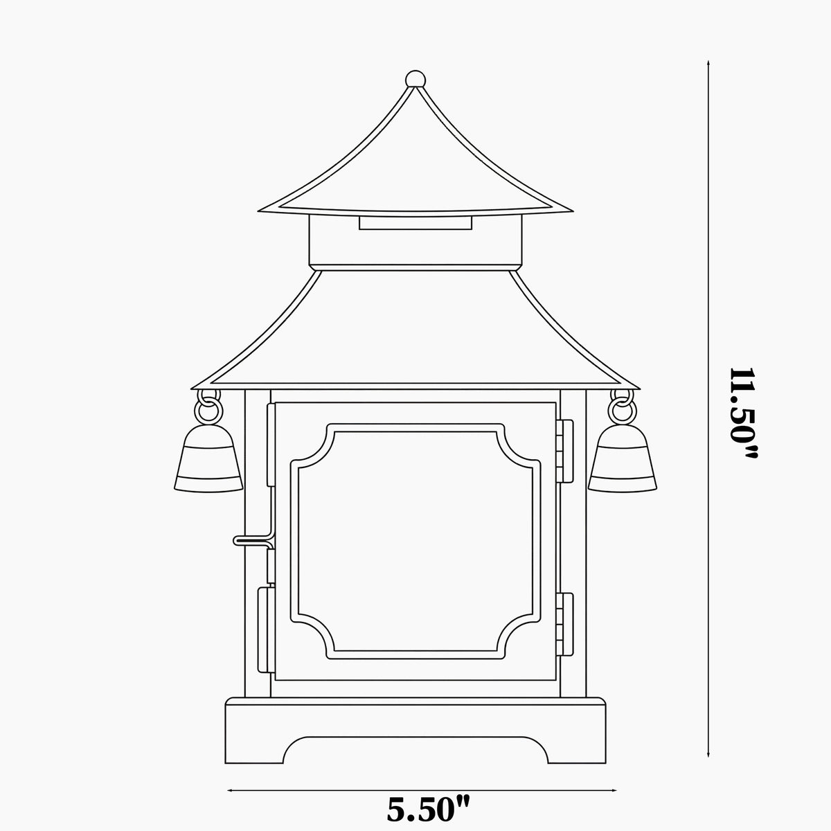 CHINOISERIE Green Pagoda Lantern 11.5" Set of 2