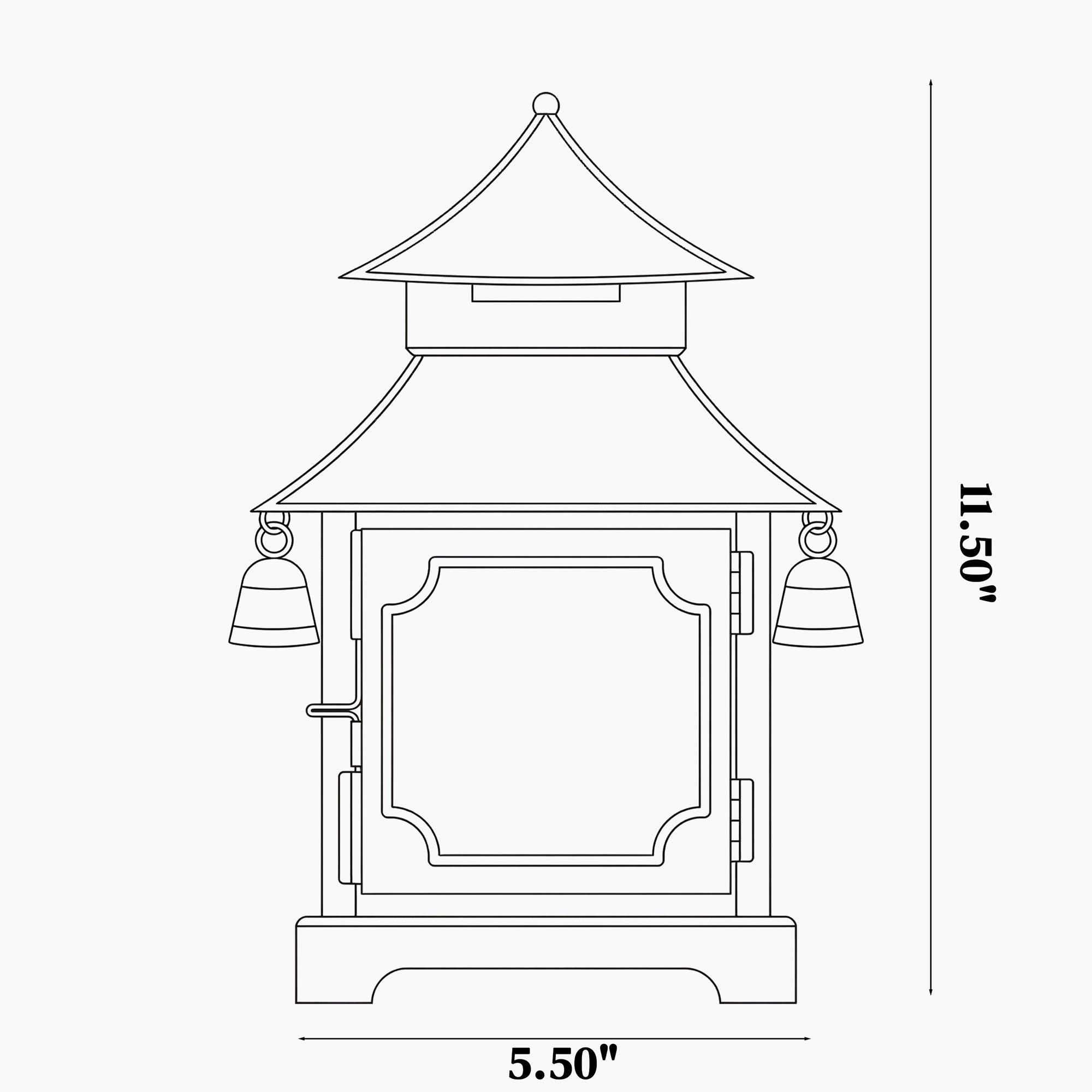 CHINOISERIE Green Pagoda Lantern 11.5" Set of 2