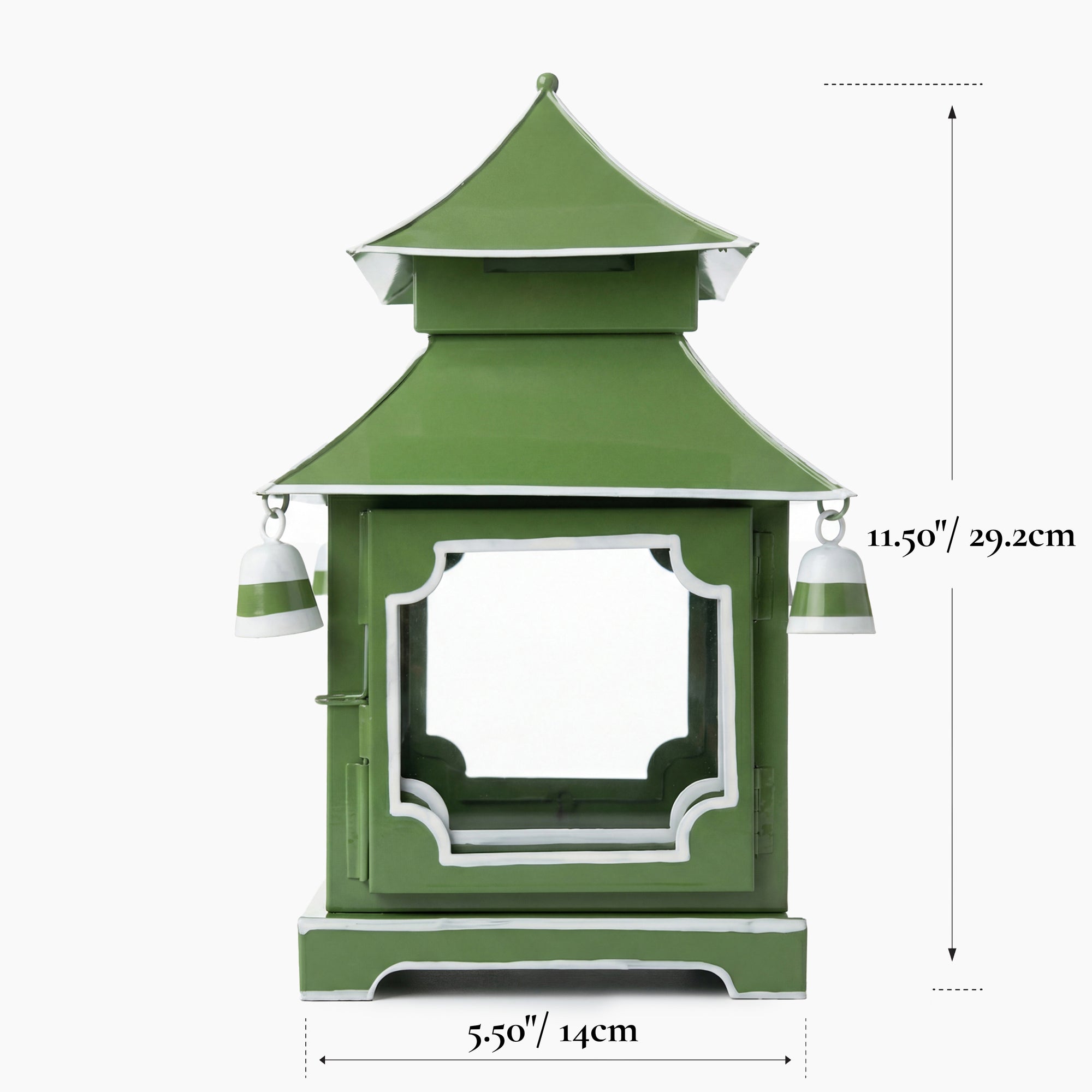 CHINOISERIE Green Pagoda Lantern Set of 4