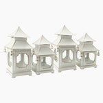 CHINOISERIE Ivory Pagoda Lantern Set of 4