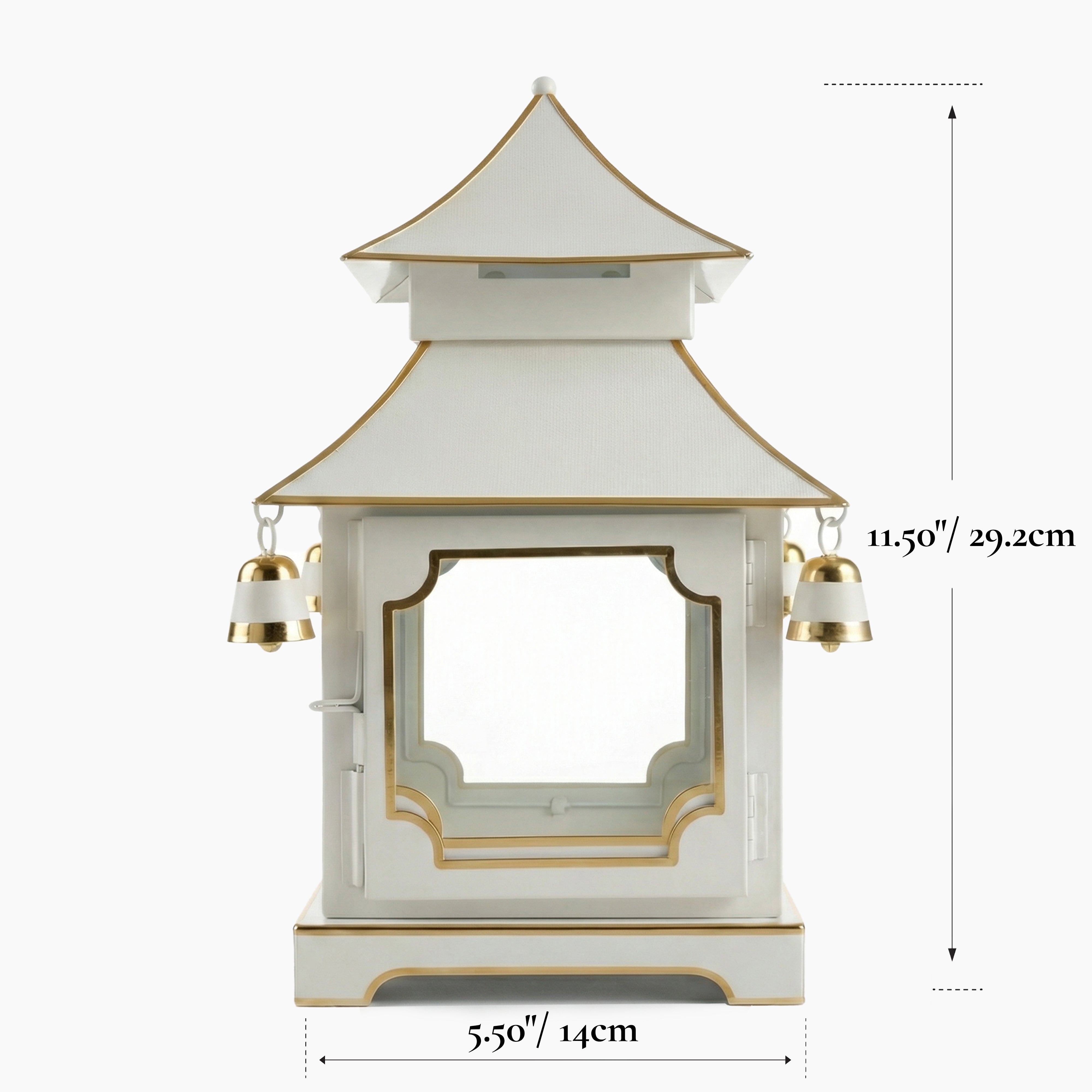 CHINOISERIE Ivory Pagoda Lantern Set of 2