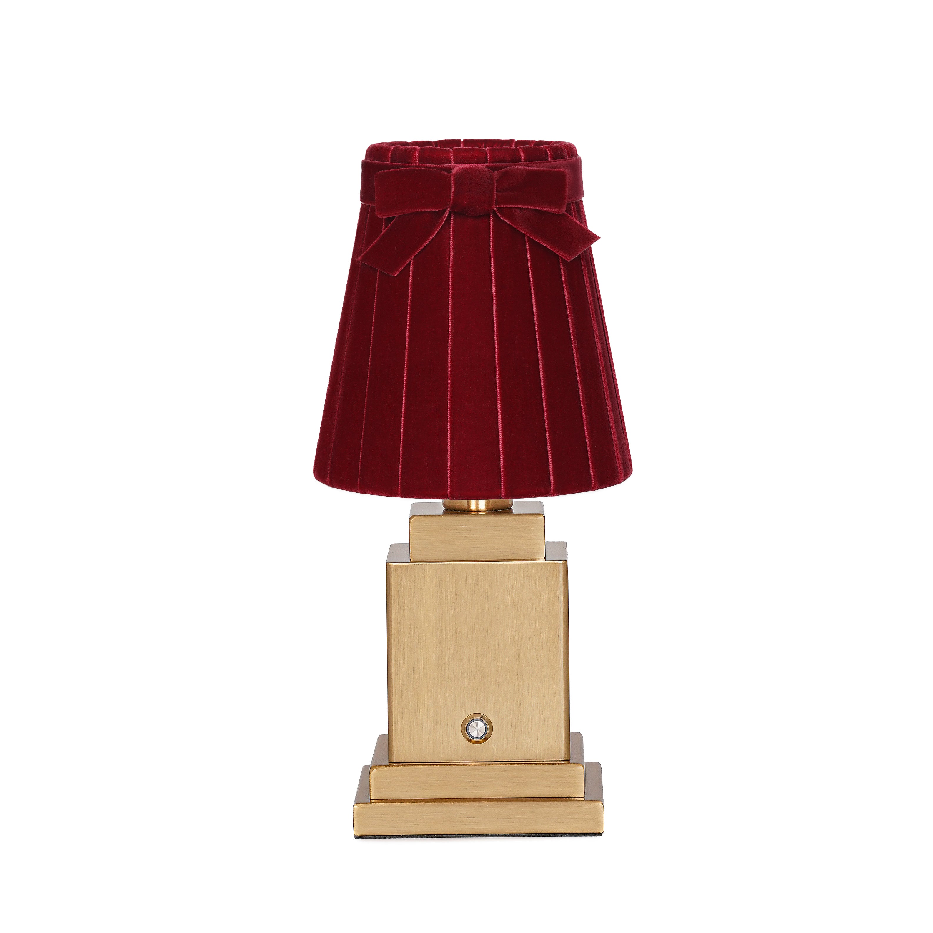 OSCAR Brass Rechargeable Lamp with 5.5" Vampire Velvet Lampshade