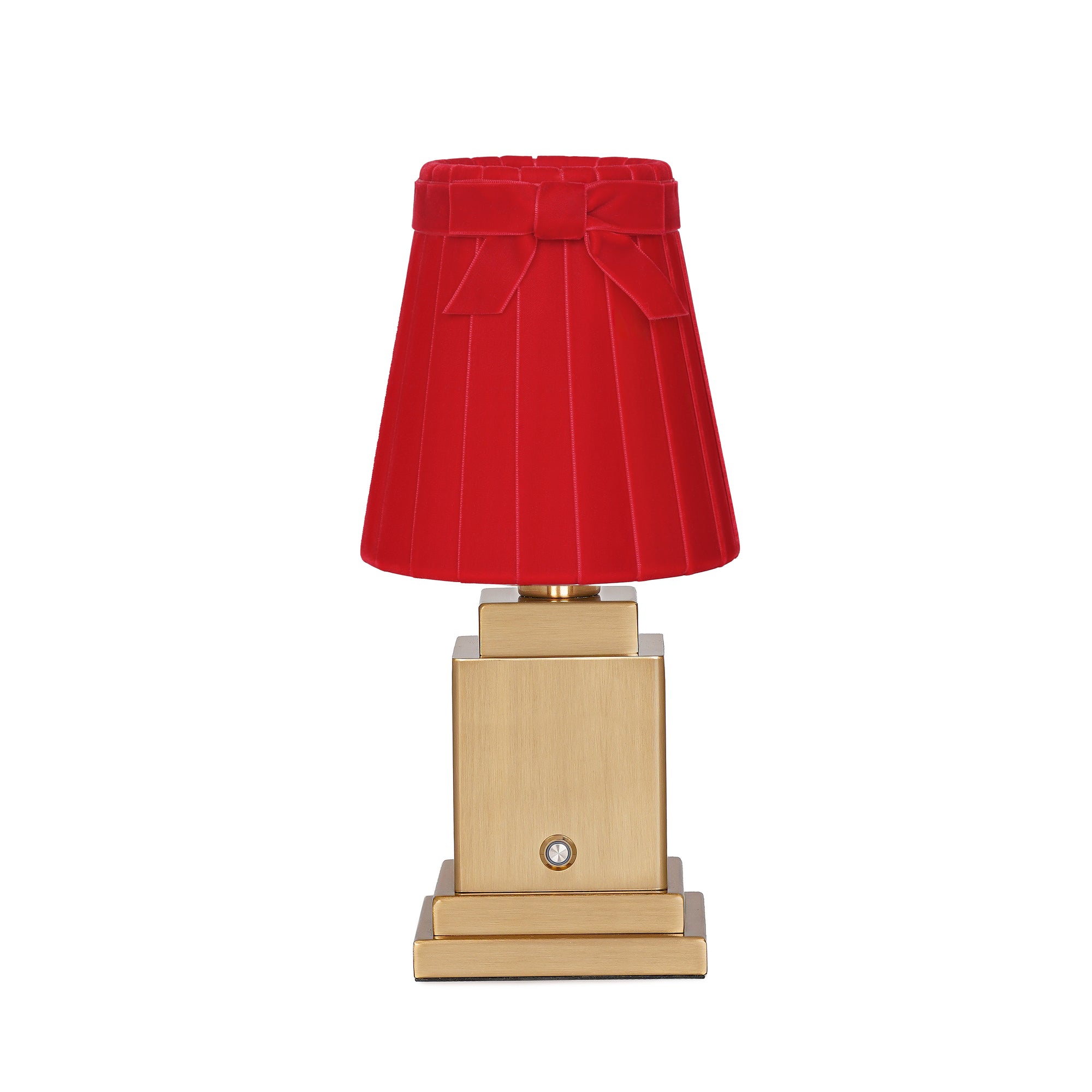 OSCAR Brass Rechargeable Lamp with 5.5" Marilyn Velvet Lampshade