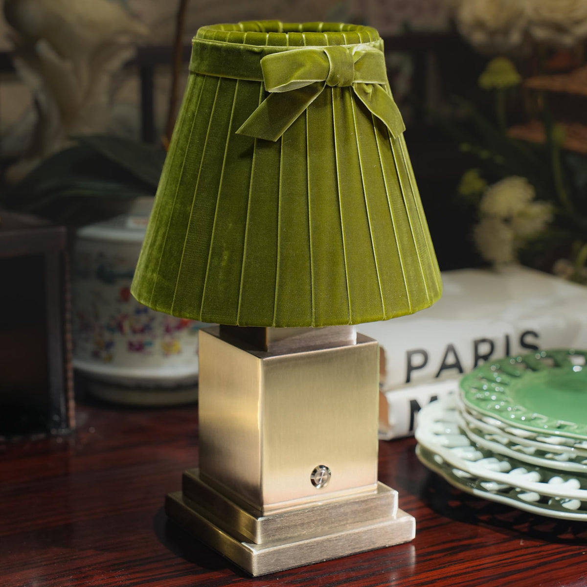 Olive Green Velvet 5.5" Lampshade