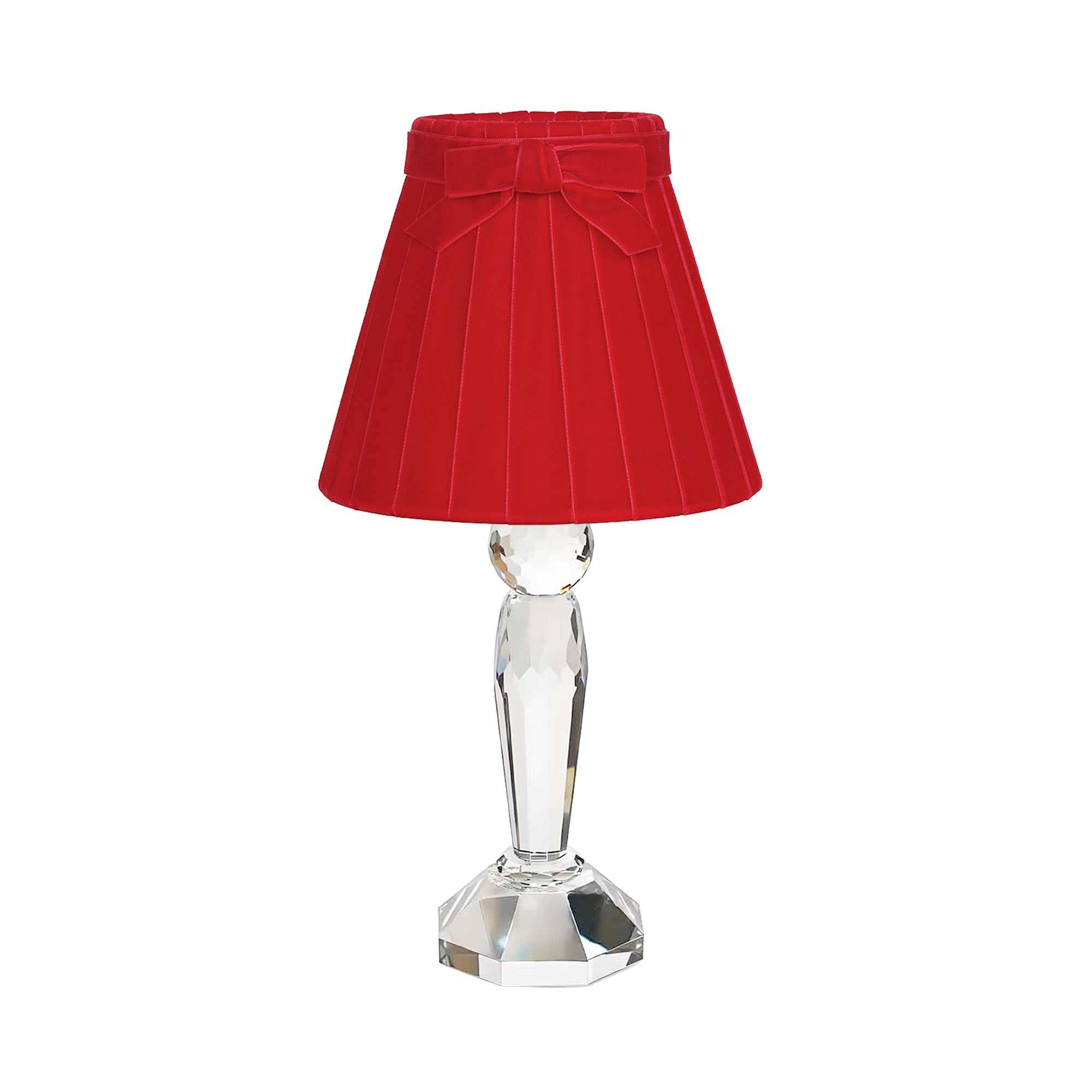 MERLIN CRYSTAL RECHARGEABLE LAMP WITH MARILYN VELVET LAMPSHADE (18CM)