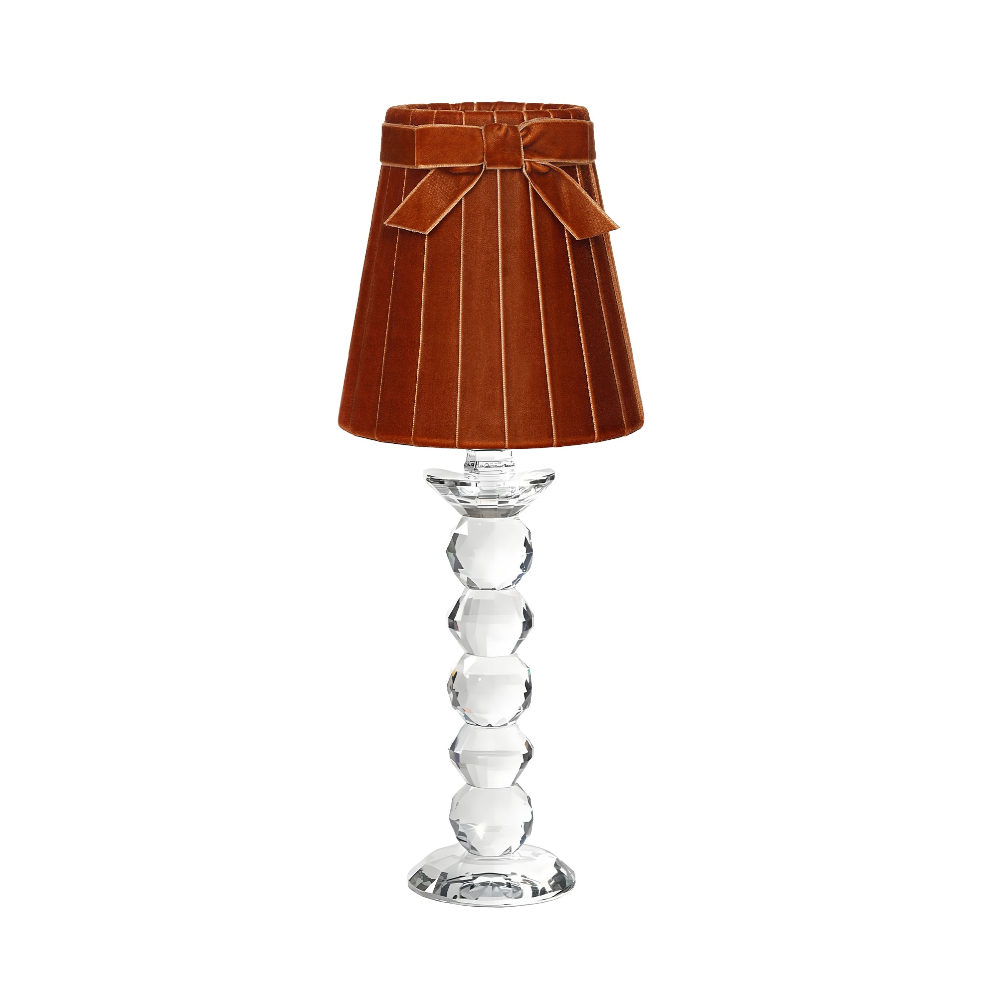 LANCELOT RECHARGEABLE LAMP WITH BURNT ORANGE VELVET LAMPSHADE (14CM)