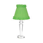 ARTHUR Rechargeable Lamp with Lime Green Frilled Fabric Lampshade