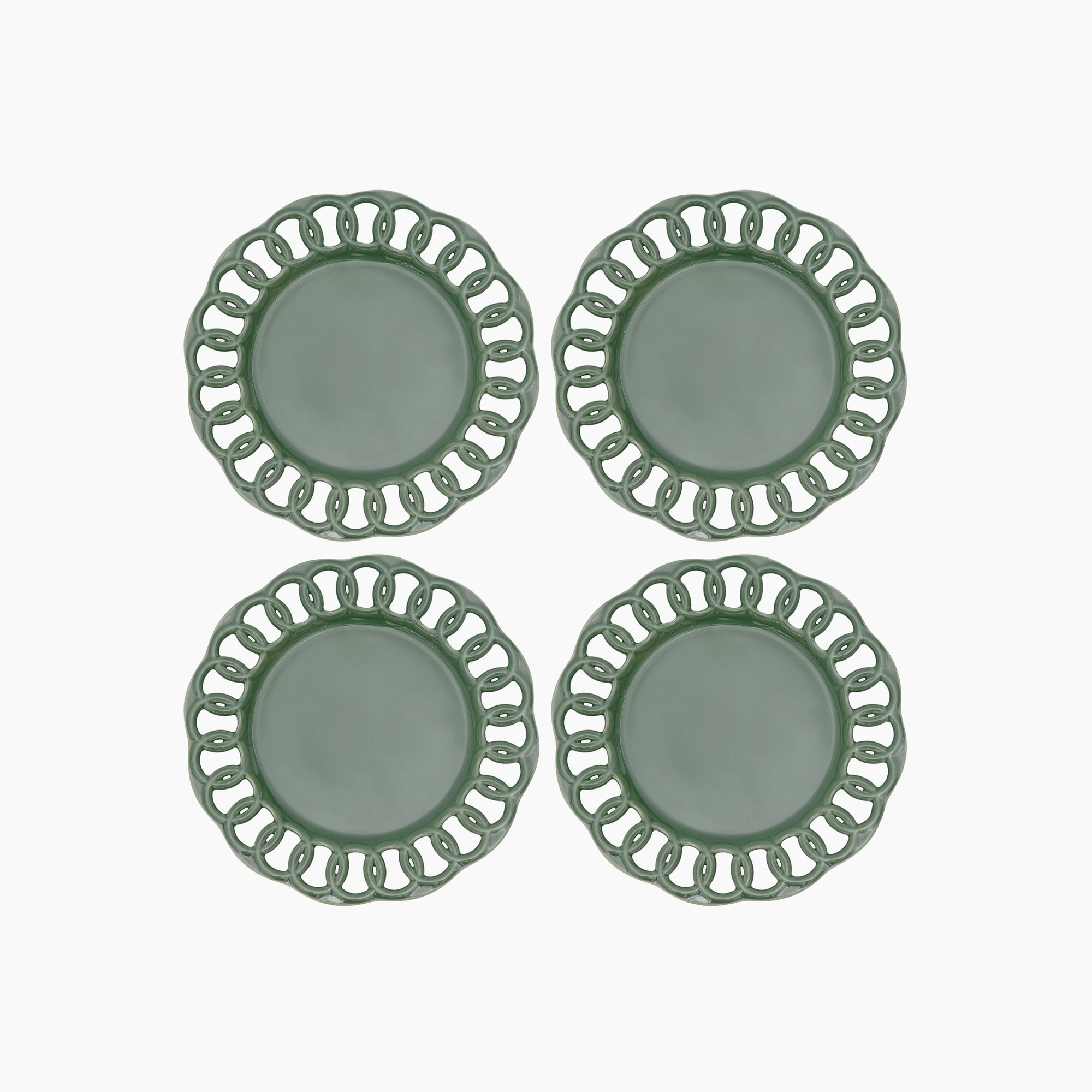 Dark Olive Salad Plates Set of 4