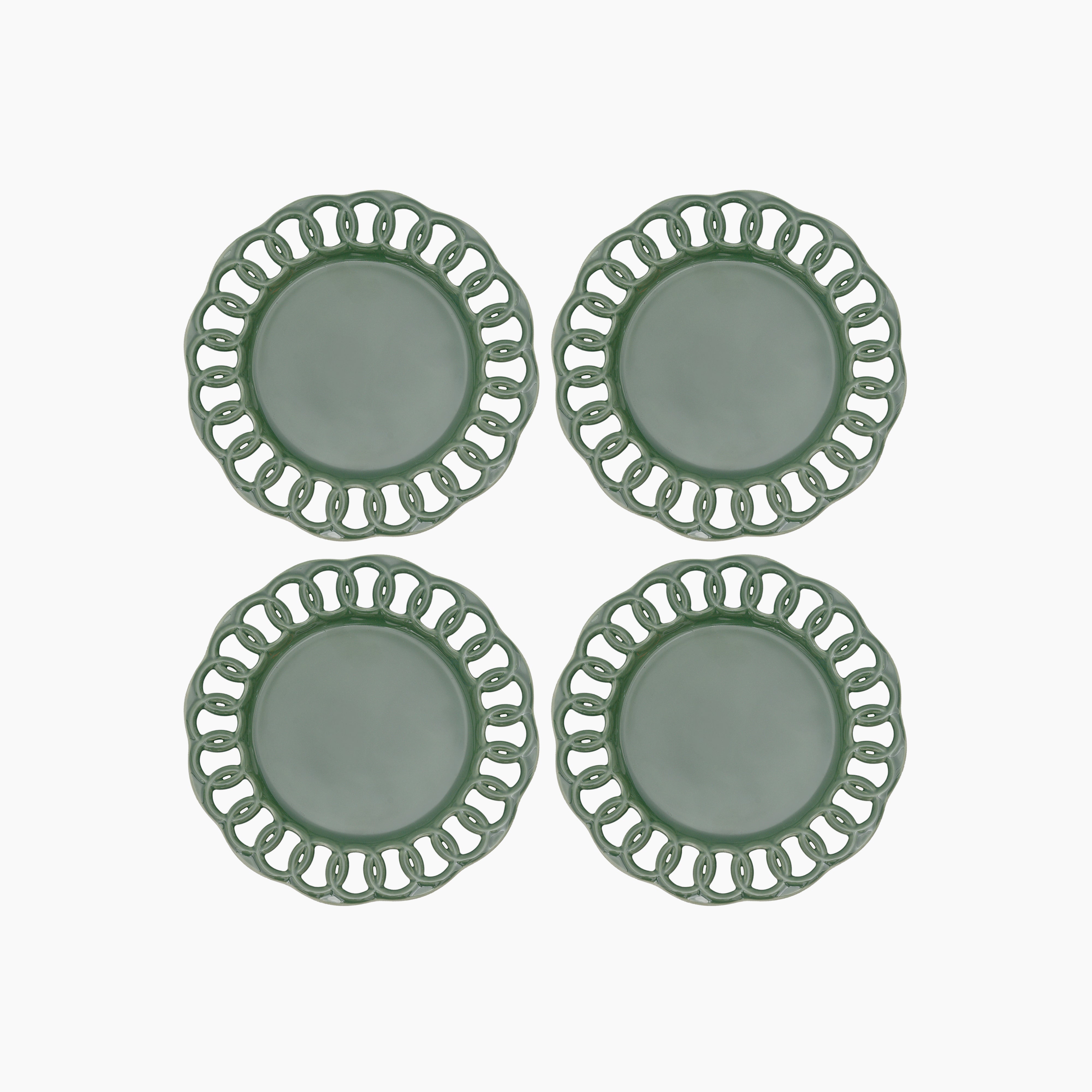 Dark Olive Salad Plates Set of 4
