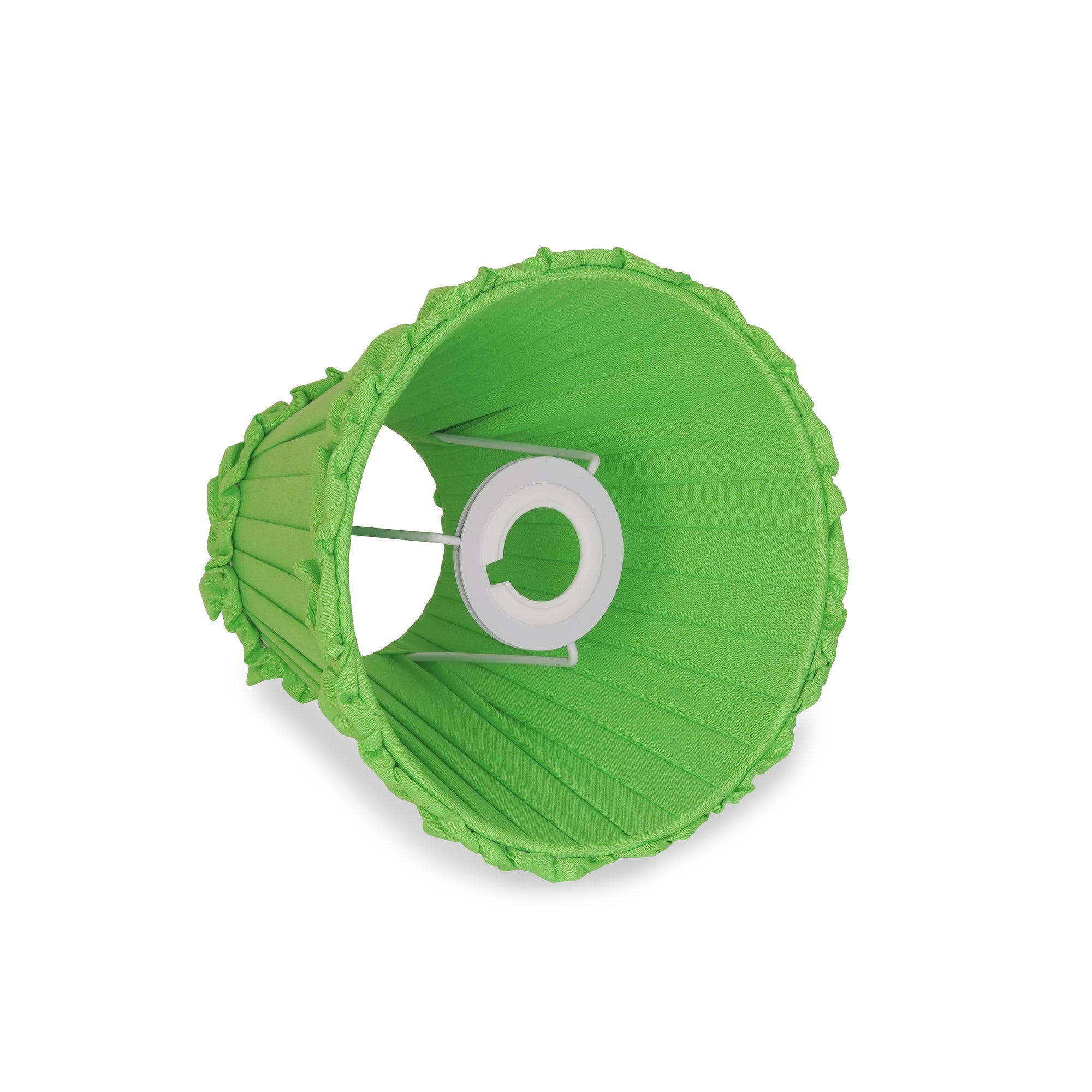 Lime Green Frilled Fabric Lampshade