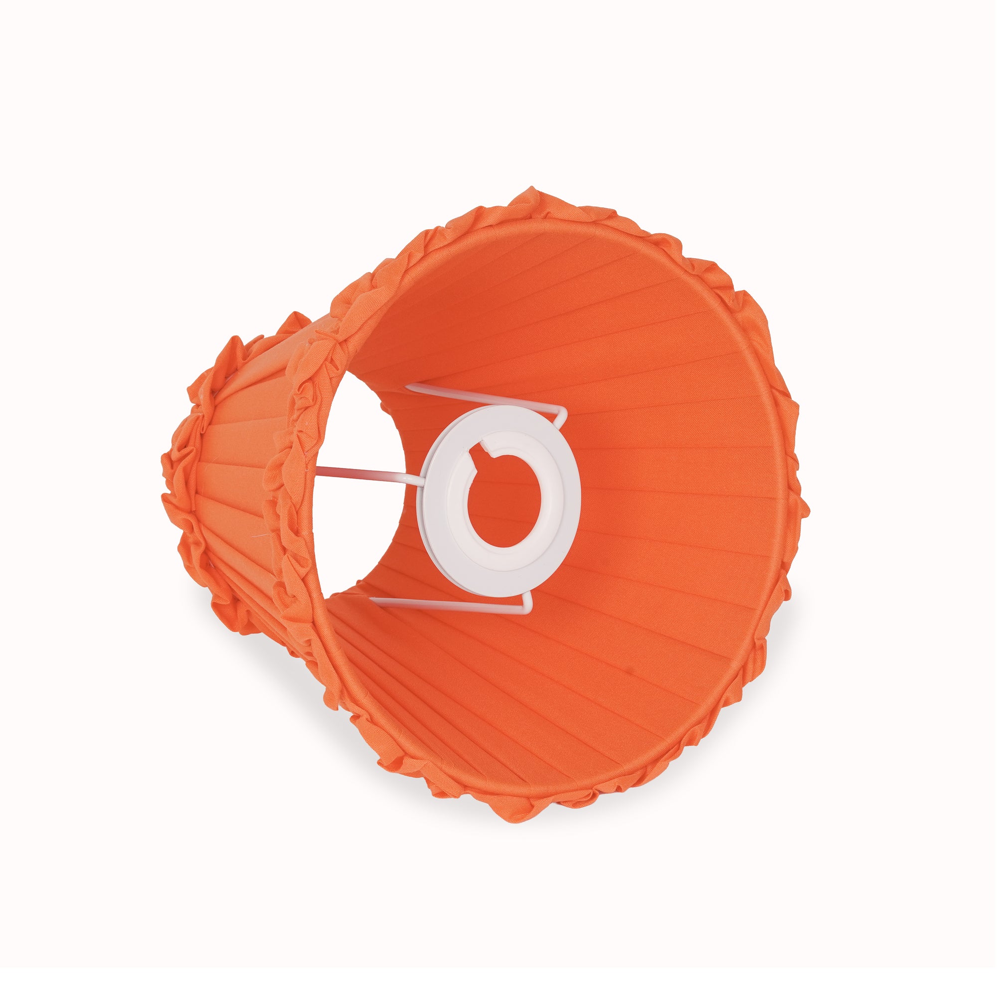 Vermilion Frilled Fabric Lampshade
