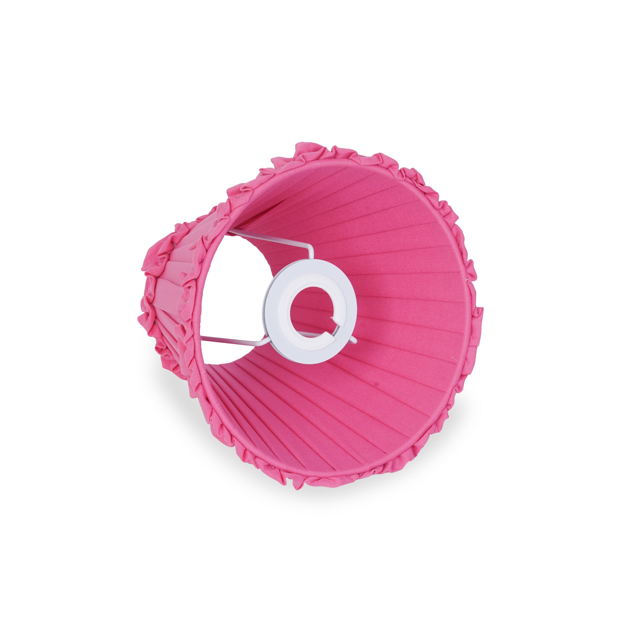 Fuchsia Frilled Fabric Lampshade