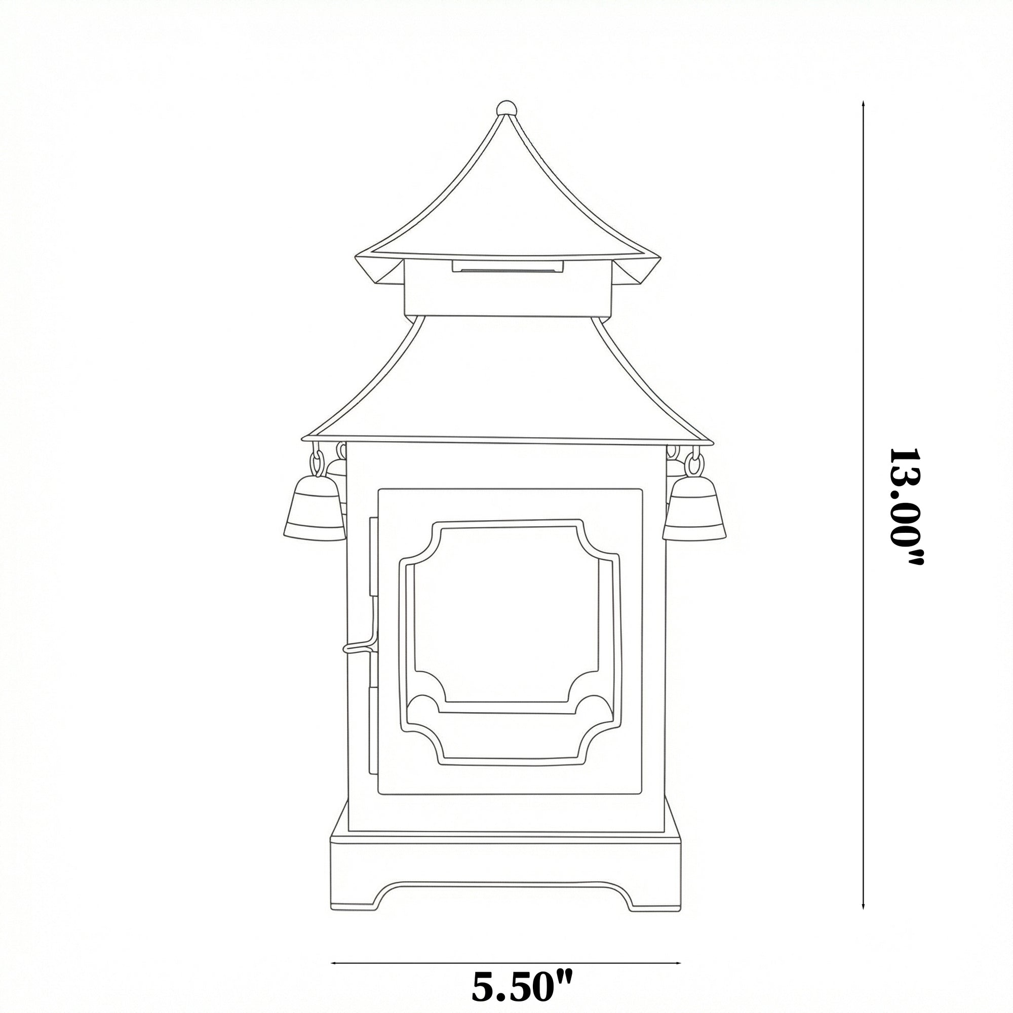 CHINOISERIE IVORY PAGODA LANTERN 13"