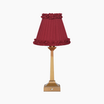EIFFEL Rechargeable Lamp with Red Wine Frilled Fabric Lampshade