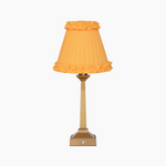 EIFFEL Rechargeable Lamp with Marigold Frilled Fabric Lampshade