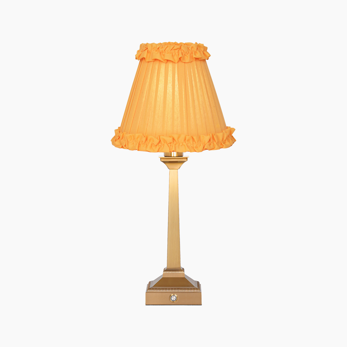 EIFFEL Rechargeable Lamp with Marigold Frilled Fabric Lampshade
