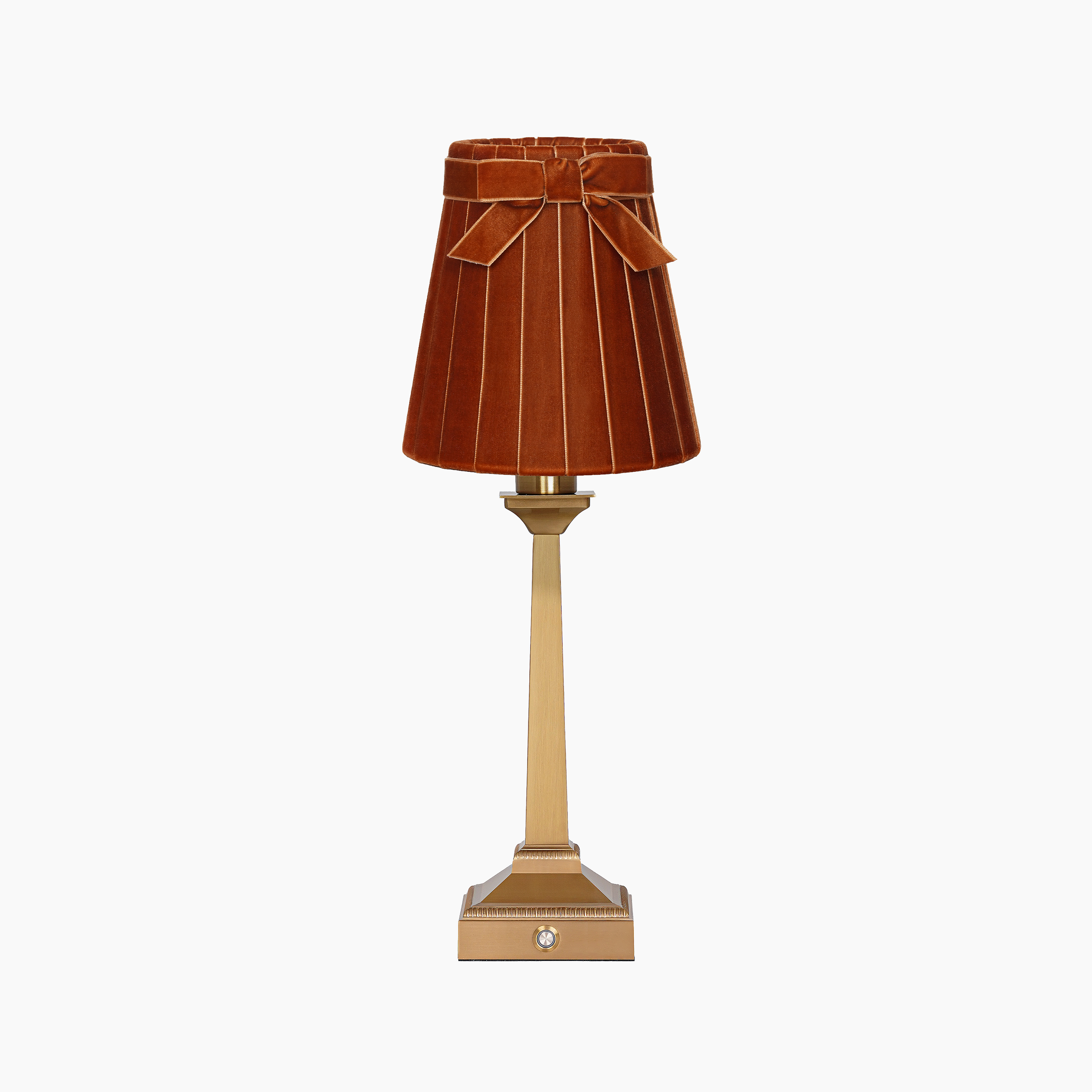 EIFFEL Rechargeable Lamp with 5.5" Burnt Orange Velvet Lampshade