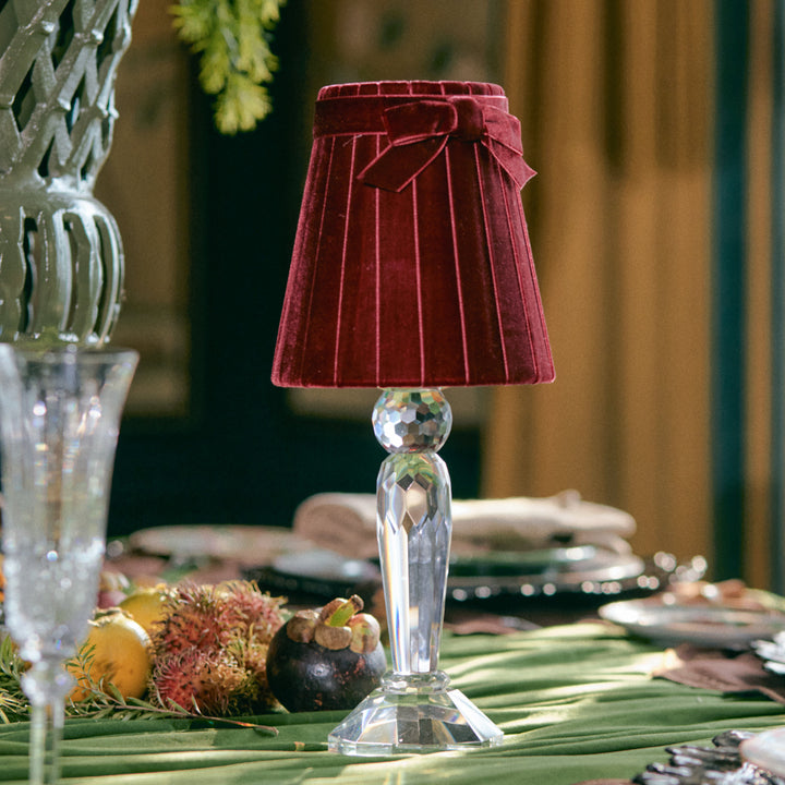 MERLIN Crystal Rechargeable Lamp With 5.5" Vampire Velvet Lampshade