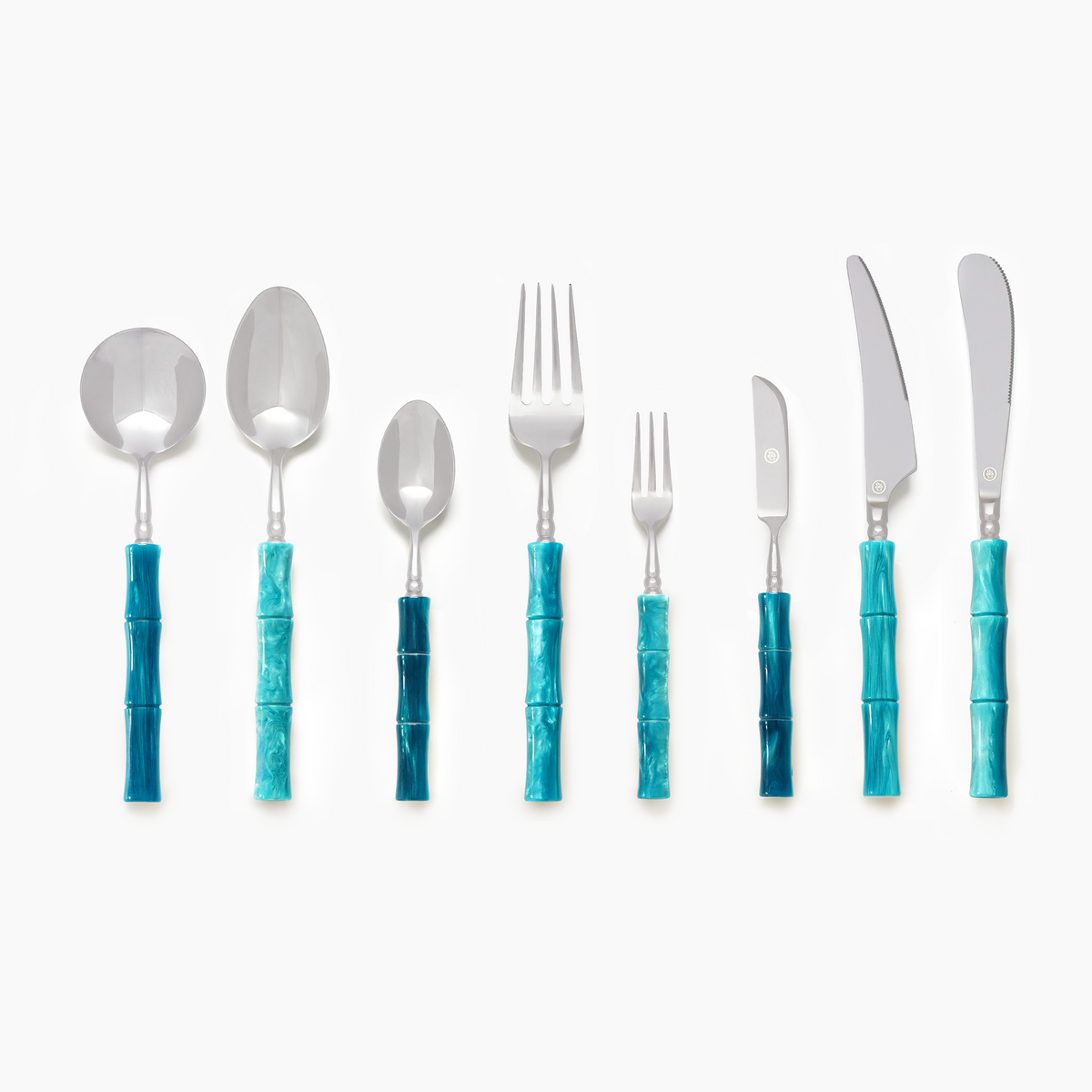 Blue Marble Flatware Set for 4