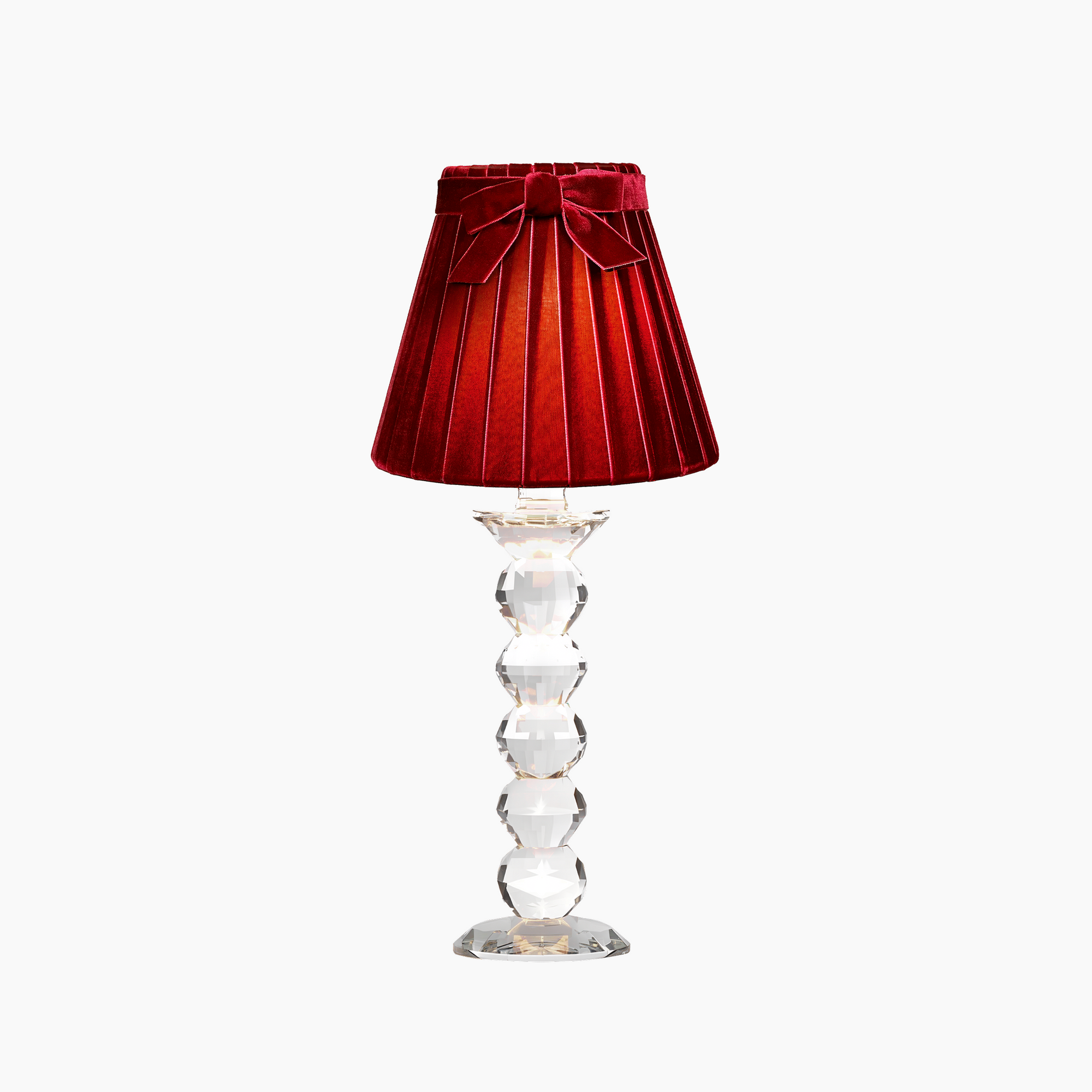 LANCELOT Crystal Rechargeable Lamp With 7.1" Vampire Velvet Lampshade