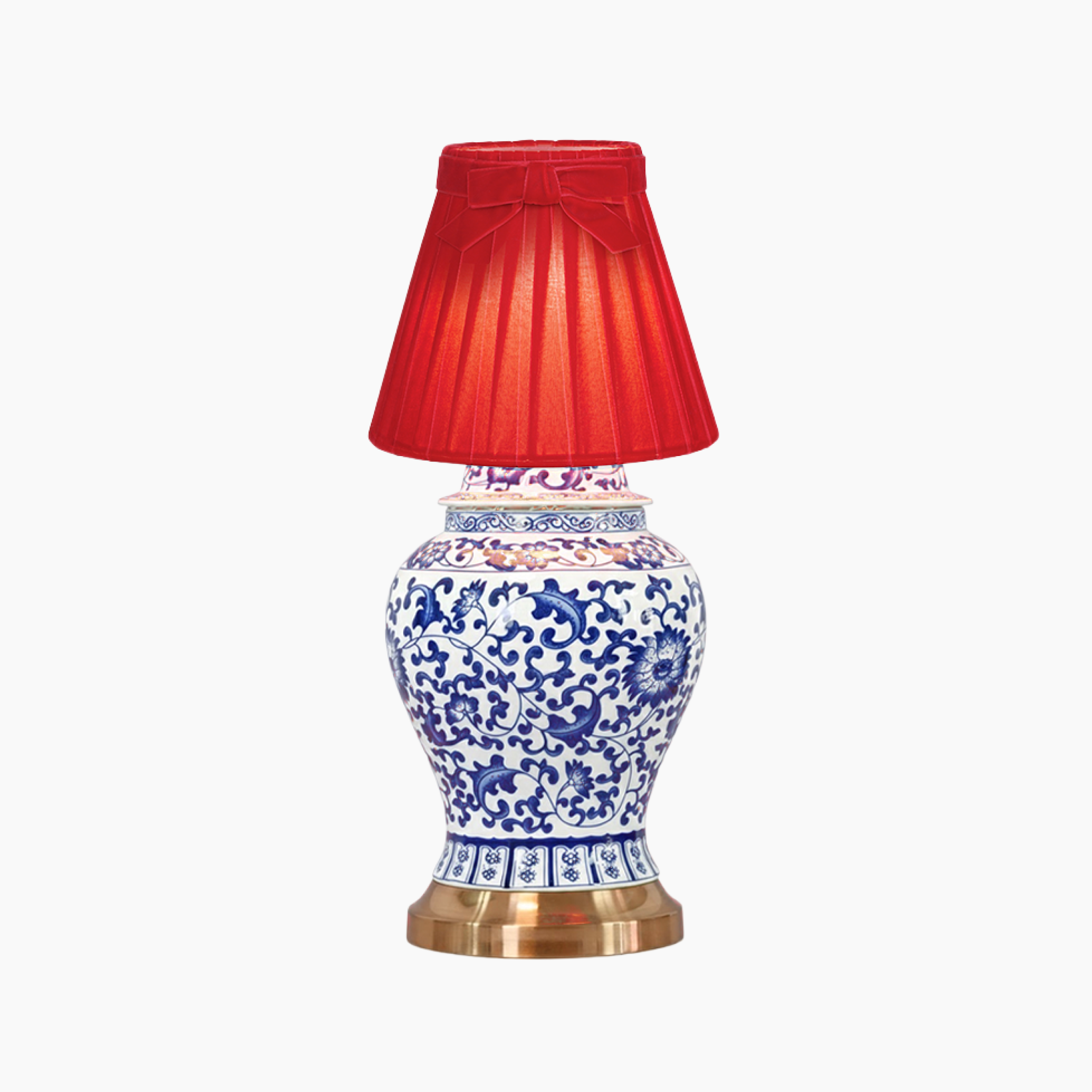 MEDI Dynasty Ceramic 11" Rechargeable Lamp with 7" Marilyn Velvet Lampshade
