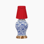 MEDI Dynasty Ceramic 11" Rechargeable Lamp with 5.5" Marilyn Velvet Lampshade