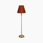 METALL Rechargeable Lamp With 7.1" Burnt Orange Velvet Lampshade