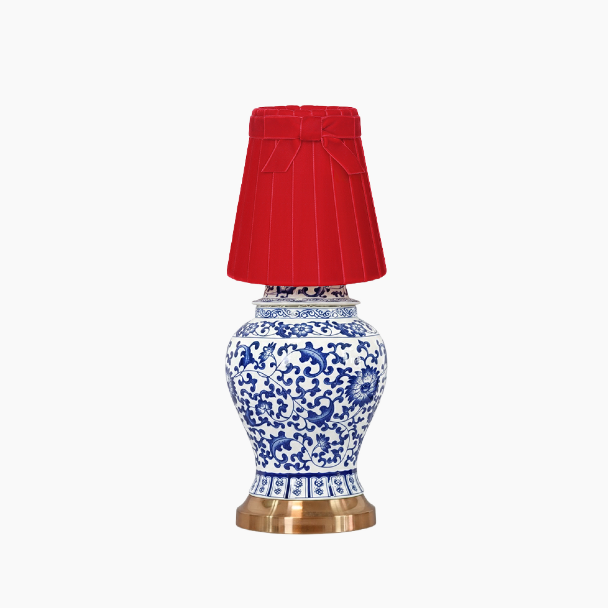 MIN Dynasty Ceramic 24cm Rechargeable Lamp with 14cm Marilyn Velvet Lampshade