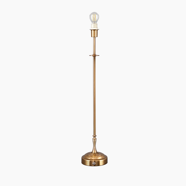 Metall slim cordless table lamp in antique gold finish